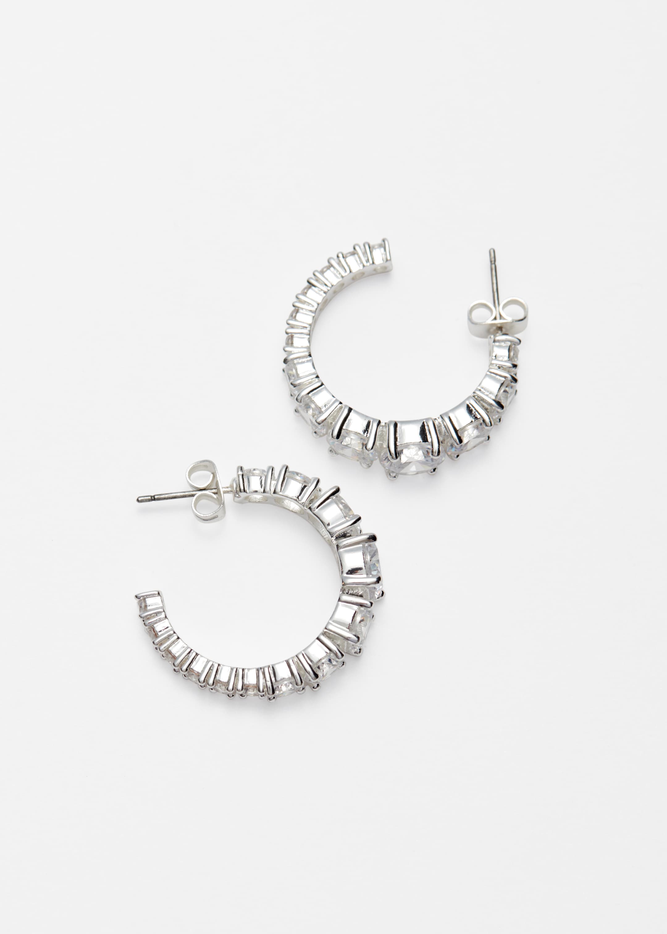 Visa större bild: Hoops med strass - Silver - DAM | H&M SE 2