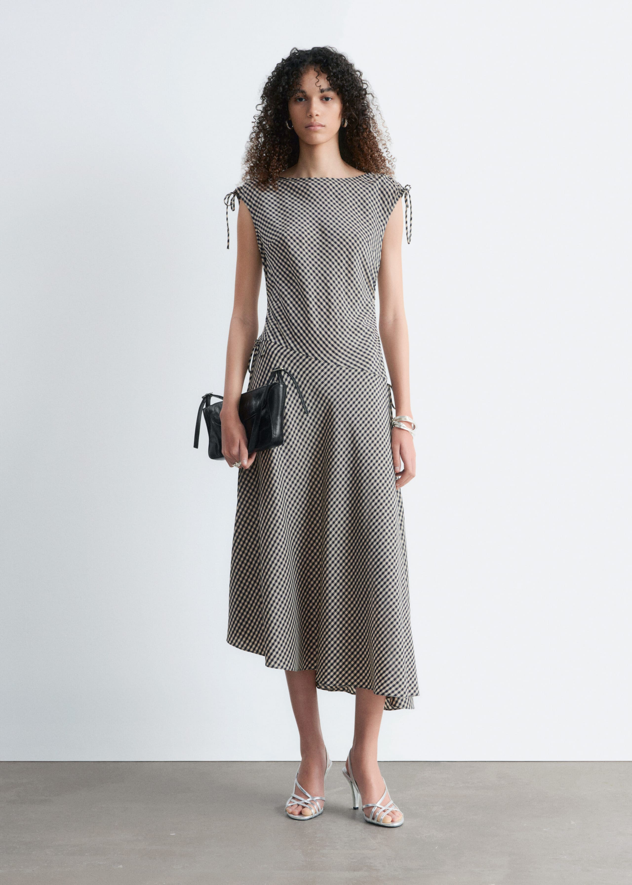 Image of Asymmetric Draped Midi Dress