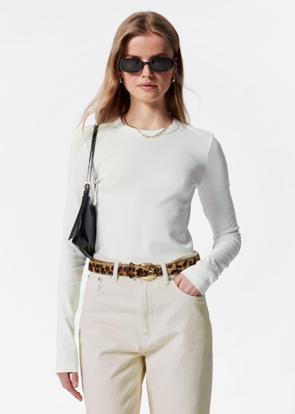 Haut côtelé - Blanc - Lookbook