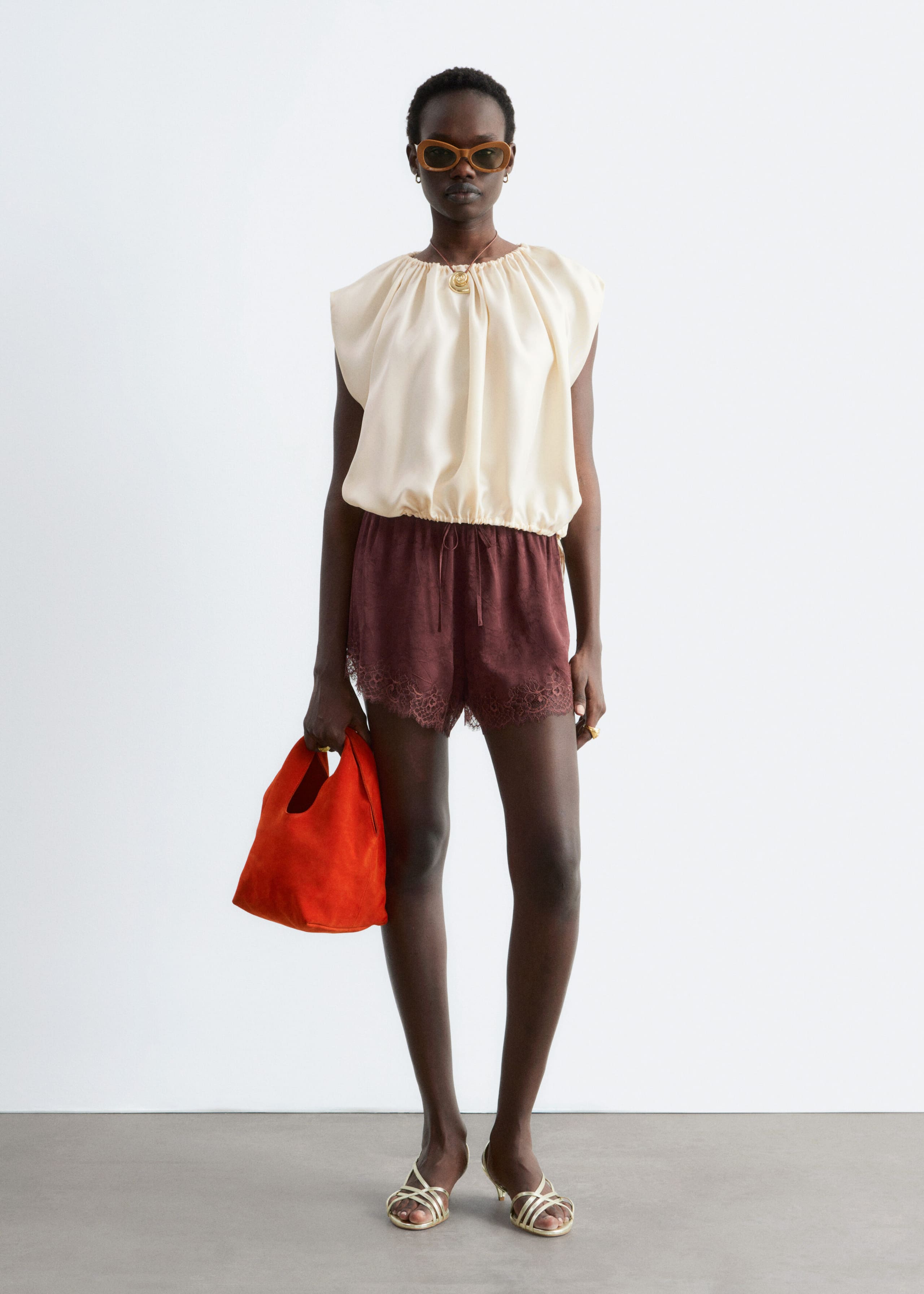 Image of Drawstring Silk Top