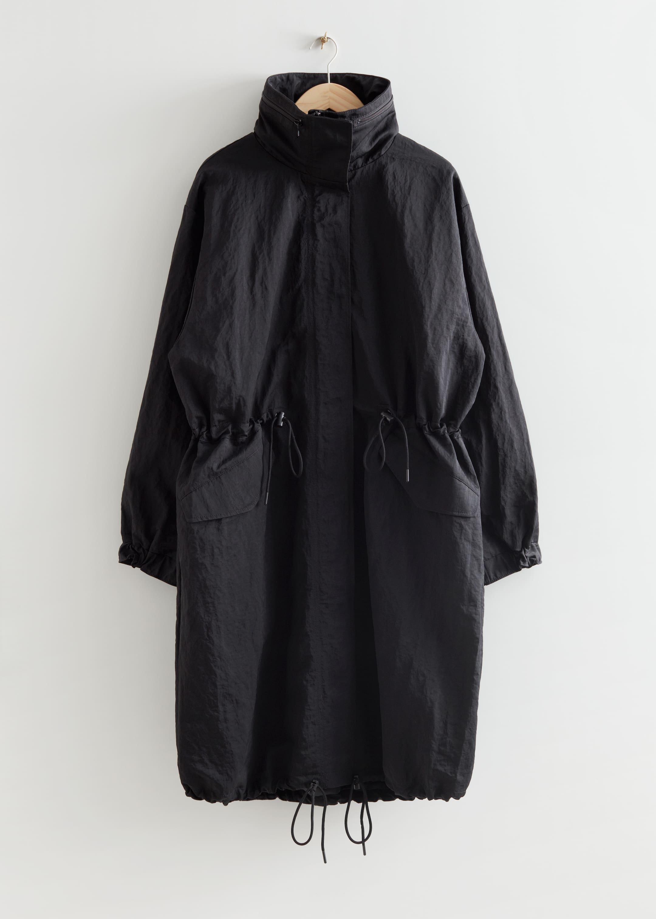 Näytä suurempi kuva: Drawstring Parka Coat - Musta - NAISET | H&M FI 1