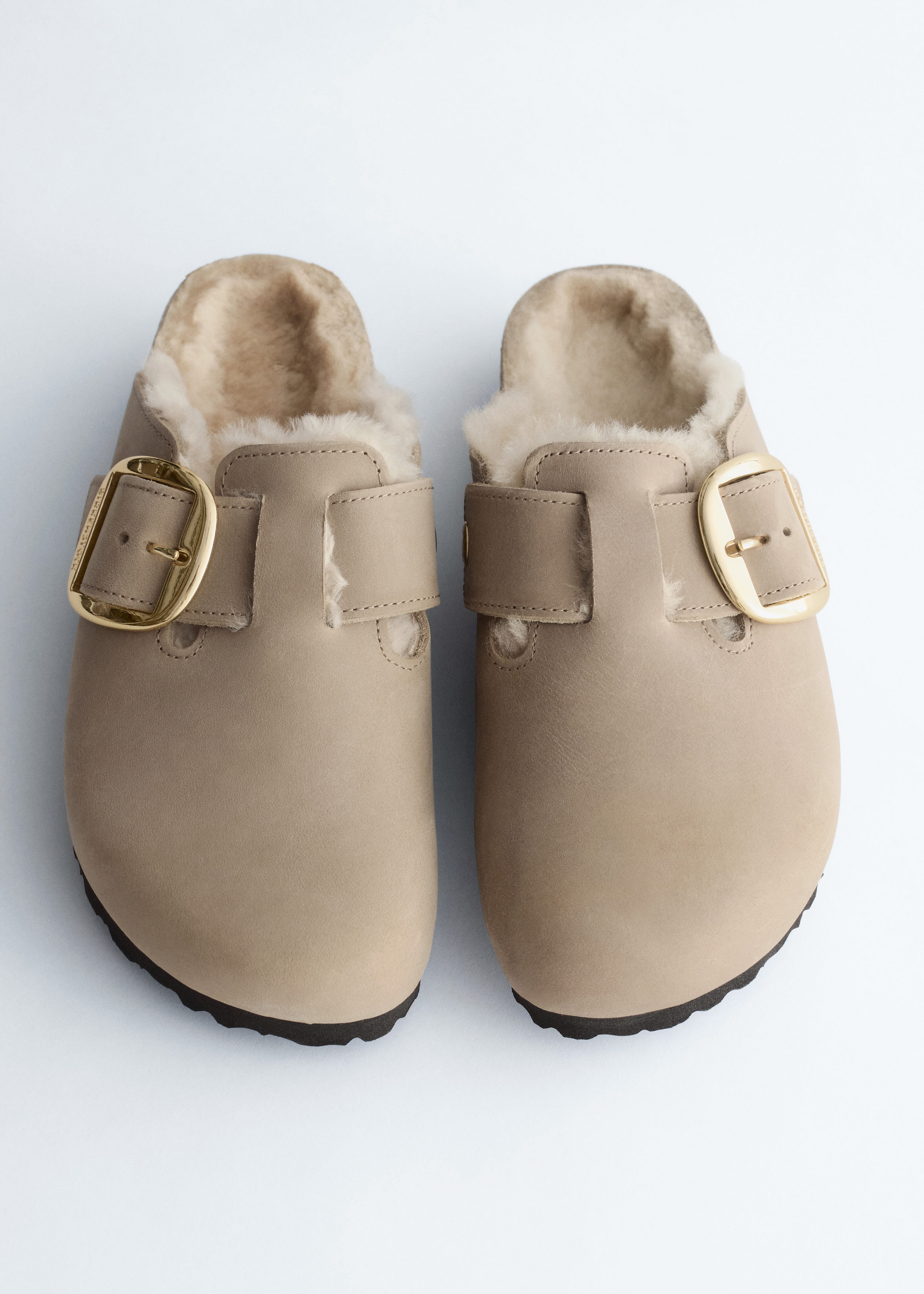 Birkenstock Boston Big Buckle Shearling - Taupe - & Other Stories NL
