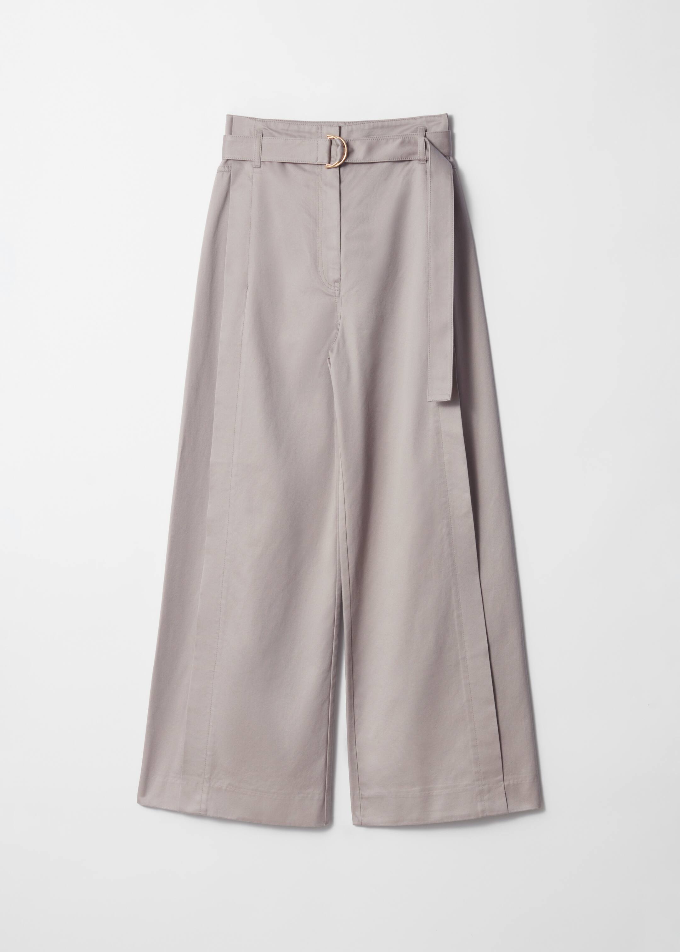 Vezi imaginea mai mare: Pantaloni cu talie largă și curea - Bej - FEMEI | H&M RO 1