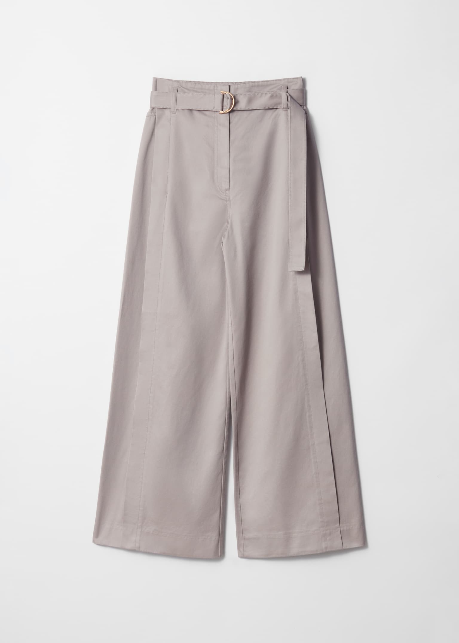 Belted Wide-Leg Trousers - Bézs/Zöld
