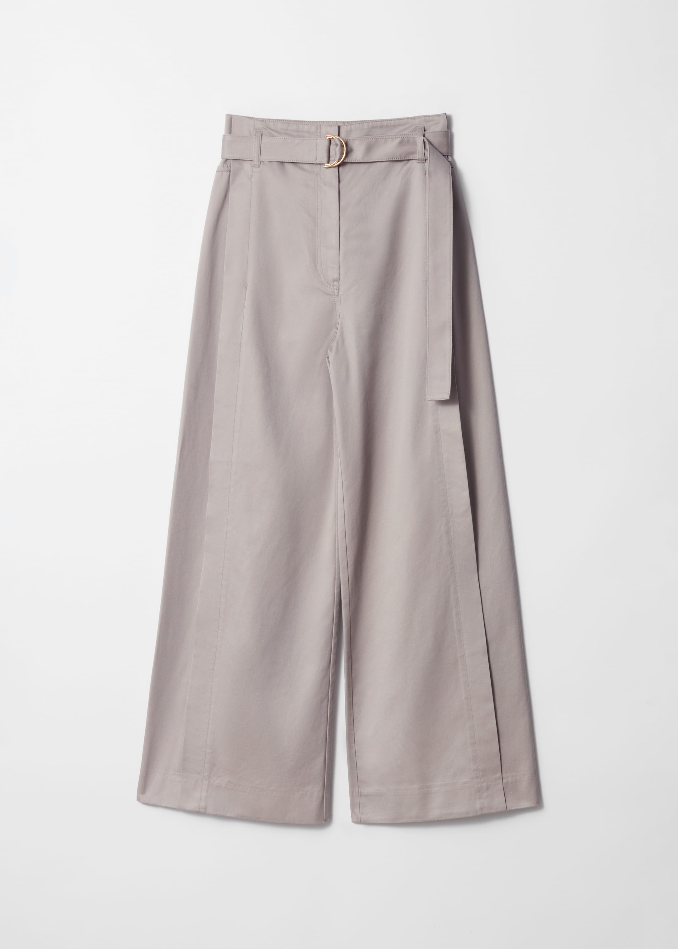 Zobraziť väčší obrázok: Belted Wide-Leg Trousers - Béžová - ŽENY | H&M SK 1