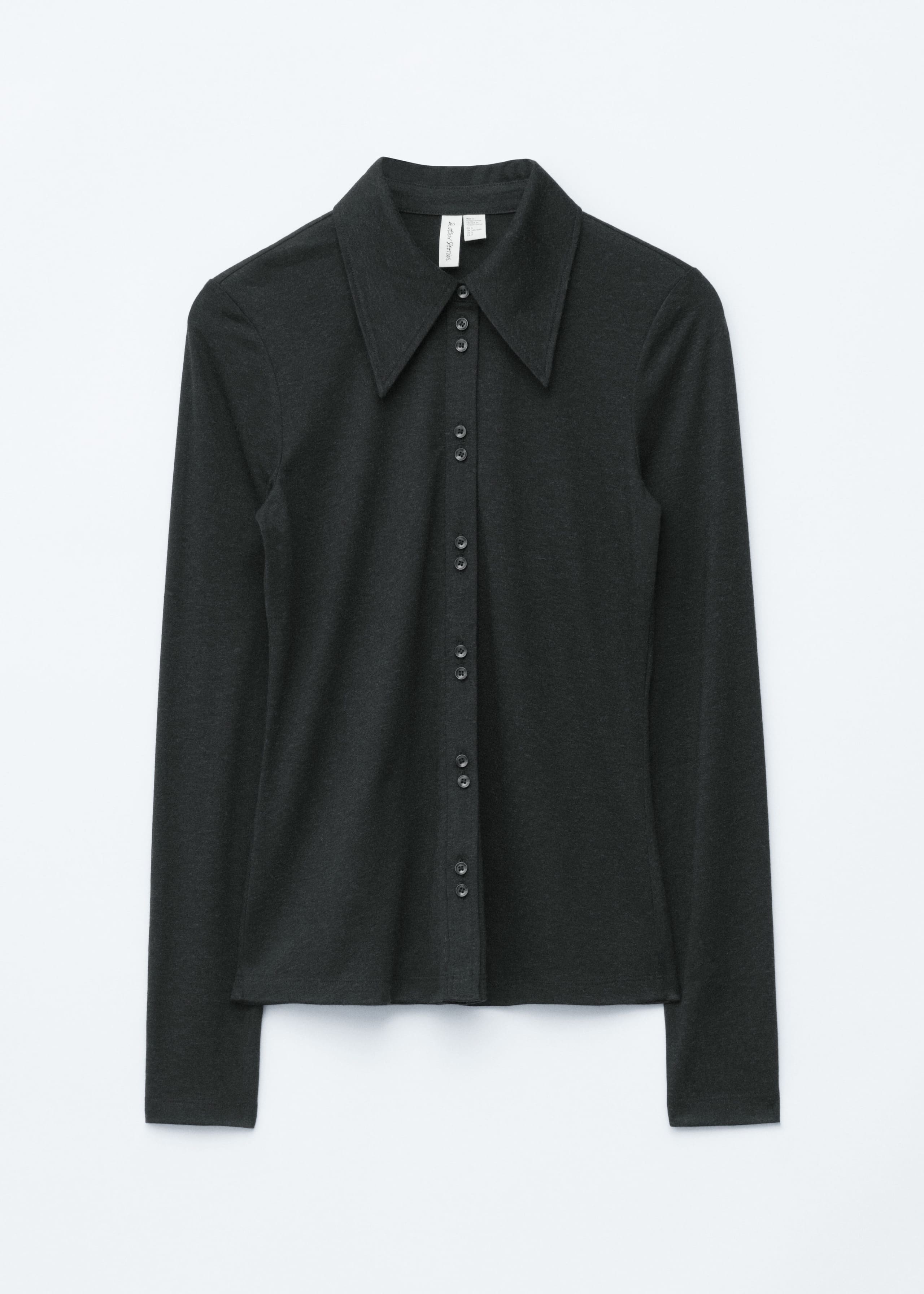 Image of Pointed-Collar Jersey Shirt