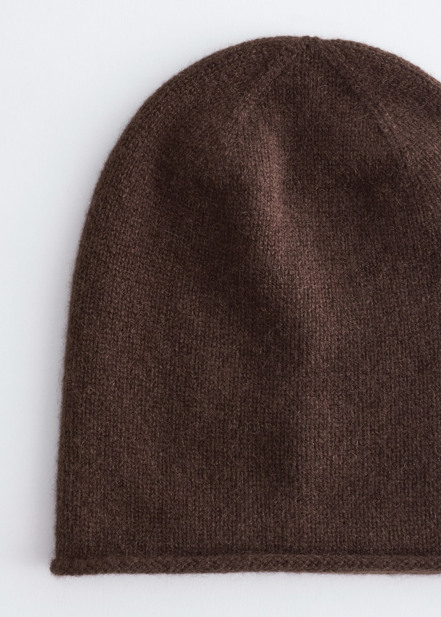 Kašmírová čepice - Mahogany/Bílá - 2