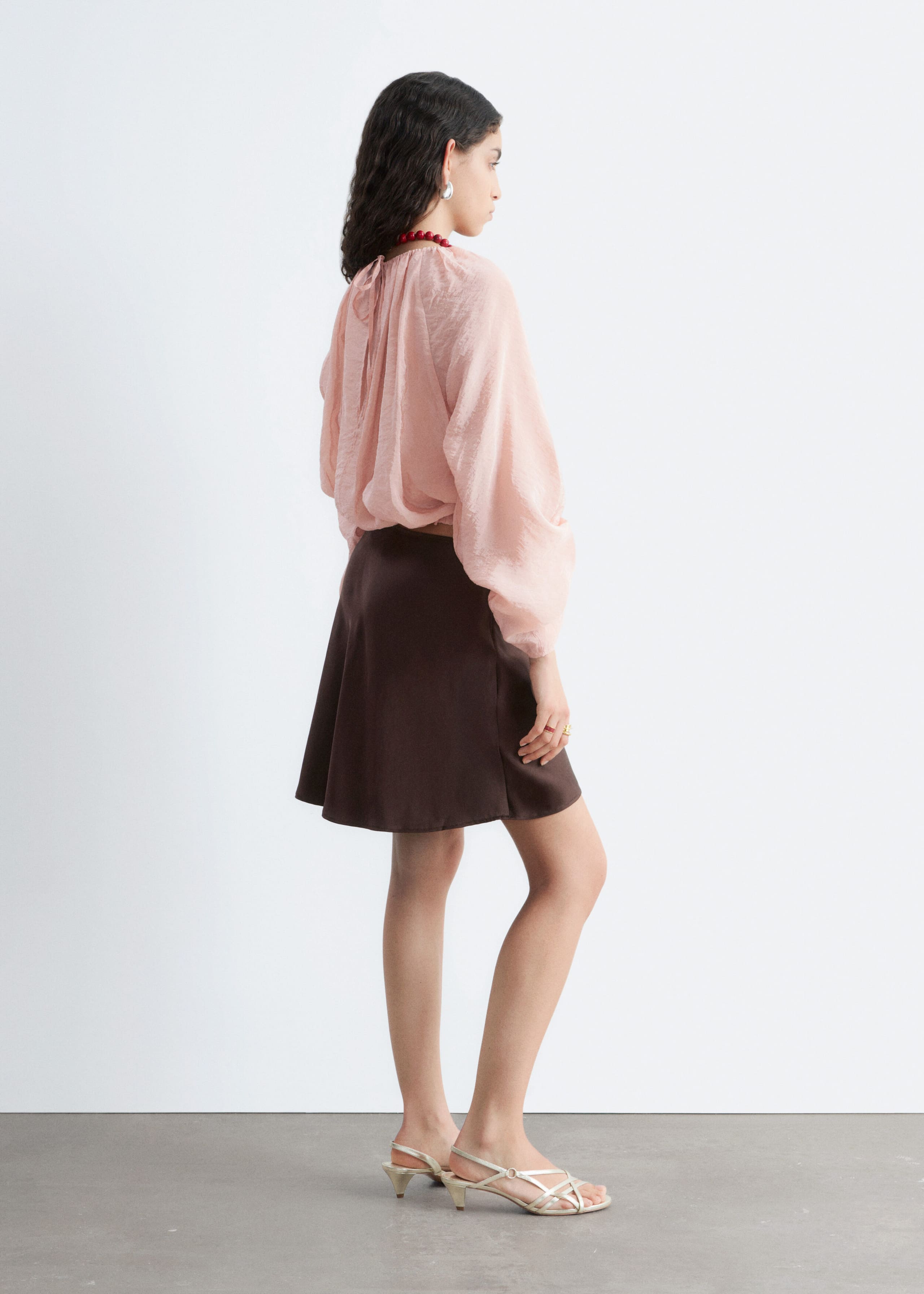 Image of Voluminous Tie-Detail Blouse