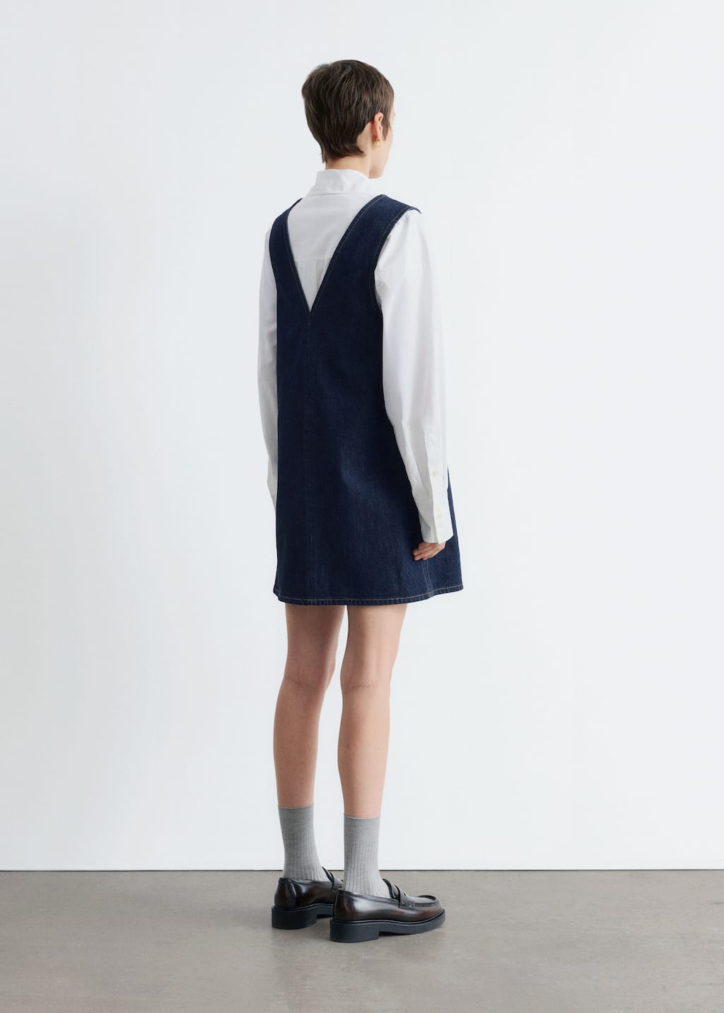 Image of V-Neck Denim Mini Dress