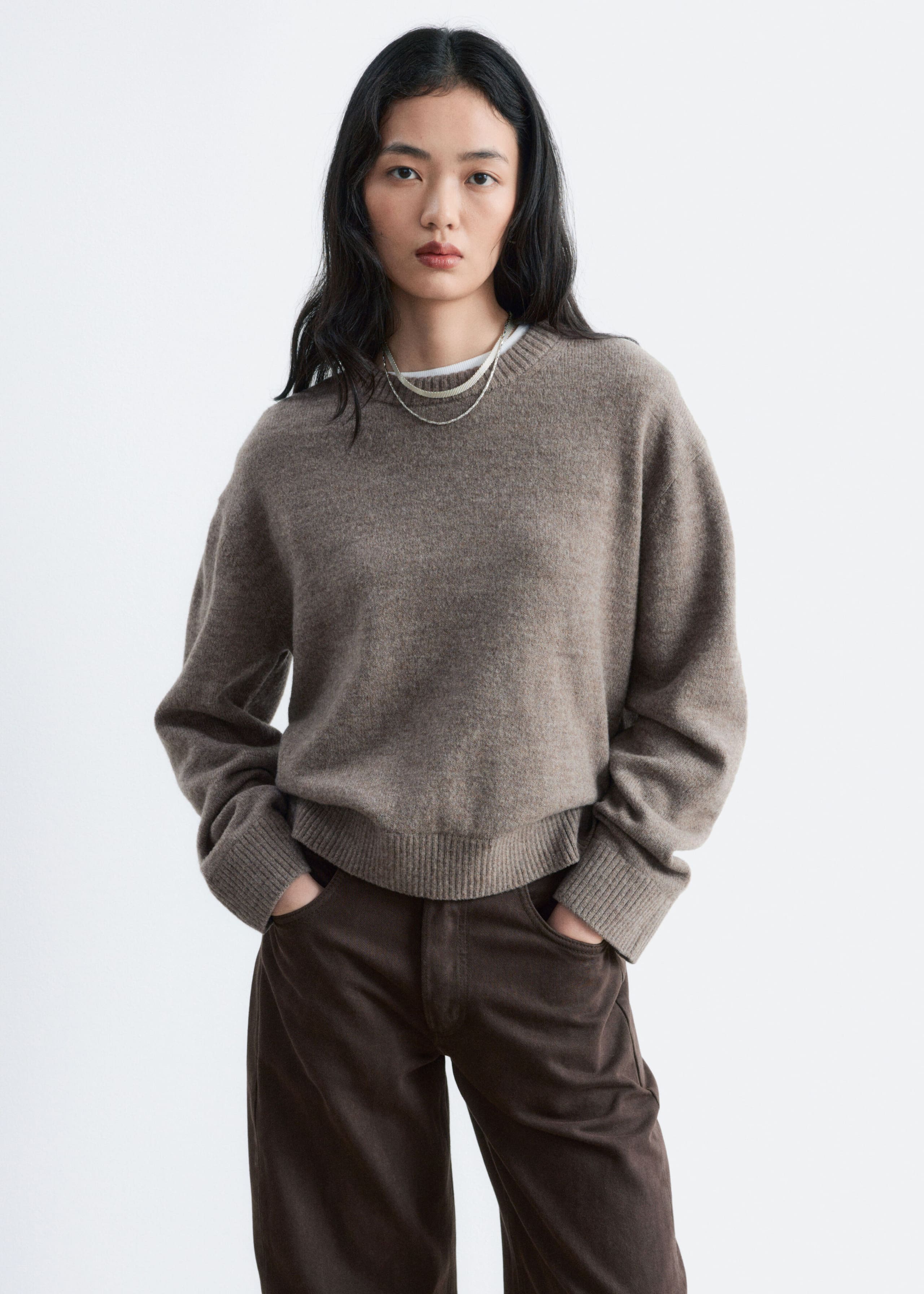 Boxy Knit Jumper - Dark Mole - Still Life