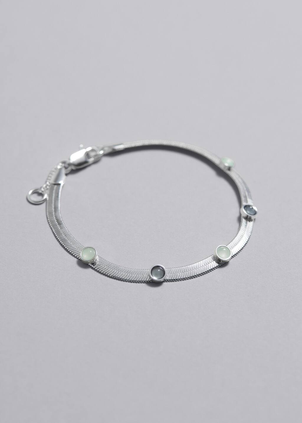 Pulsera de cadena adornada con piedras - Plata - Bodegón