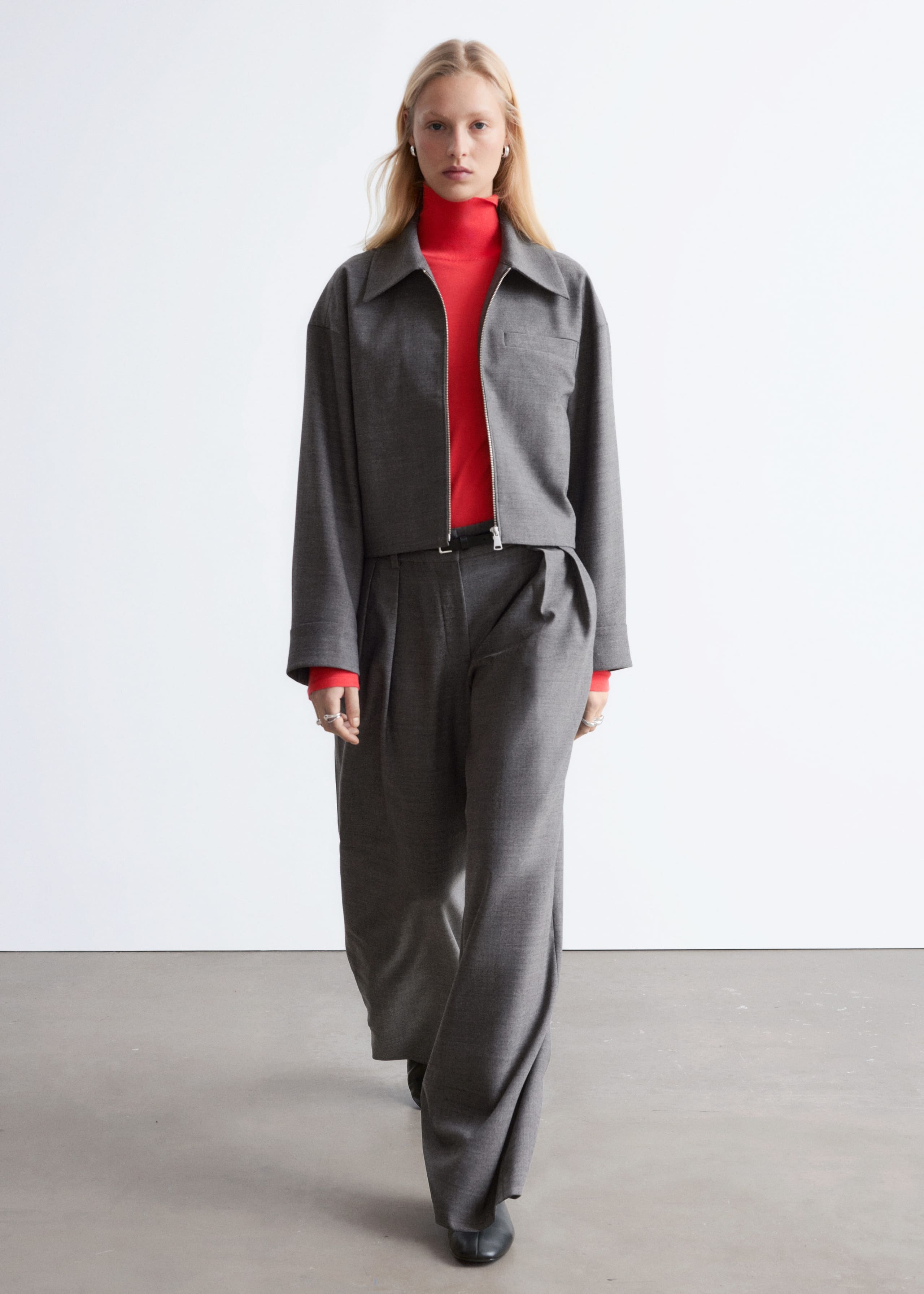 Image of Wool-Blend Tailored Trousers