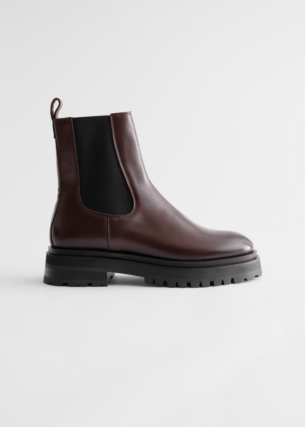 Chunky Leather Chelsea Boots - Dark Brown - Bodegón