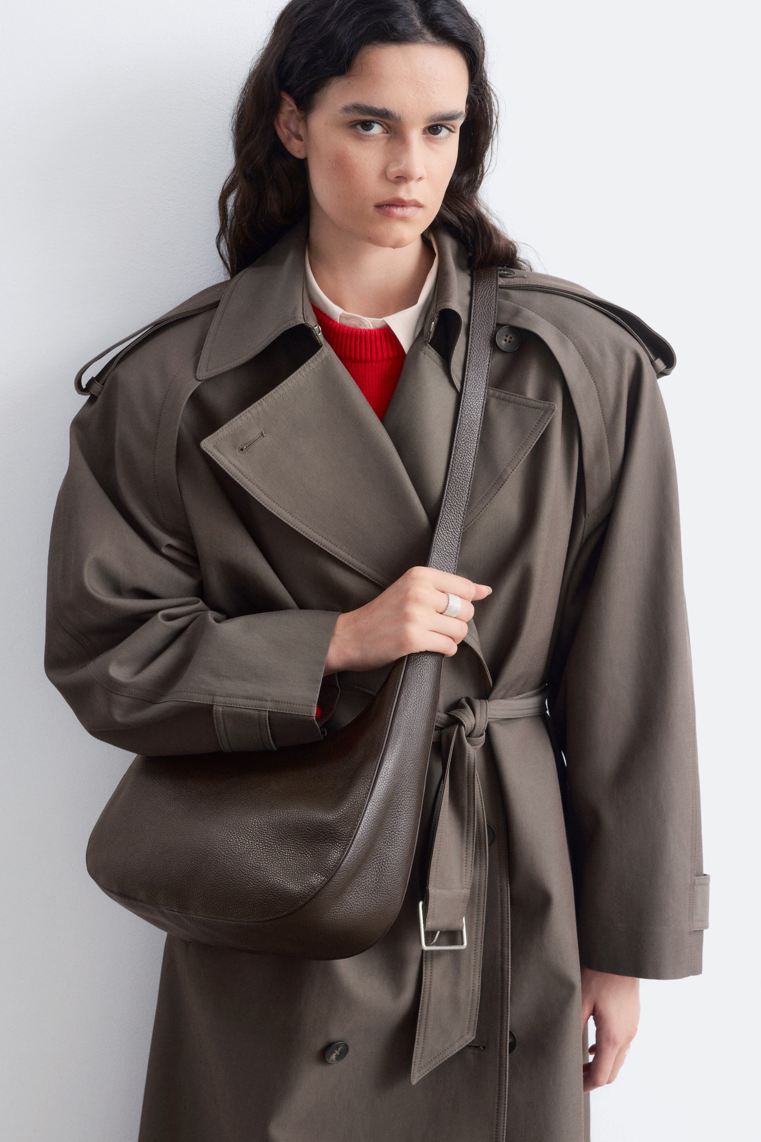 Crescent crossbodyveske - Mørk brun/Beige - 1