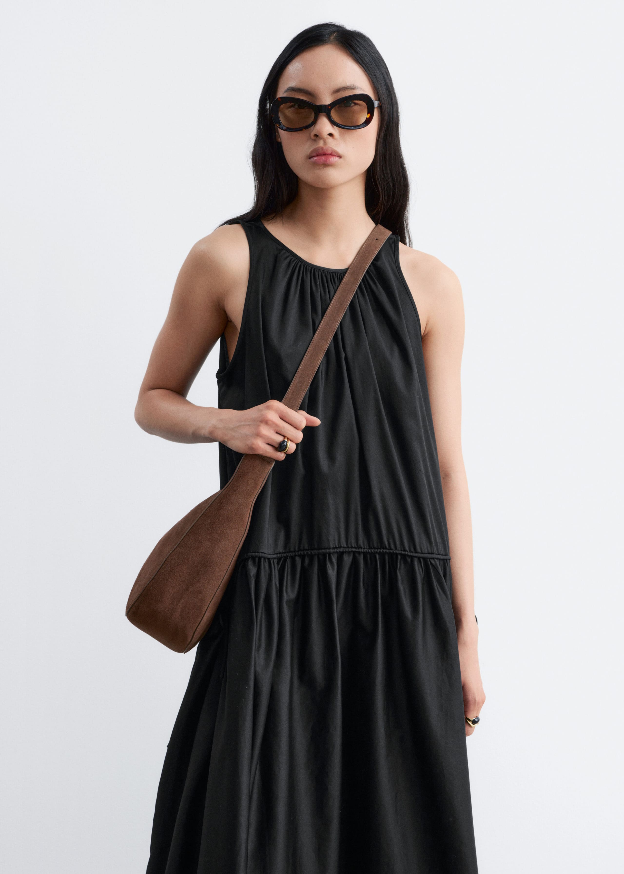 Image of Gathered Midi Dress