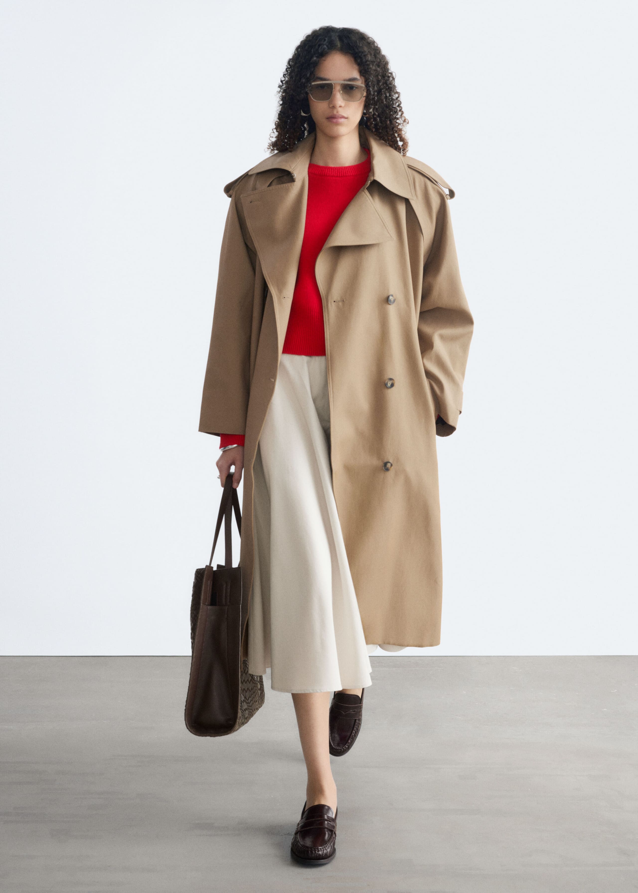 Relaxed Trench Coat - Black - Lookbook