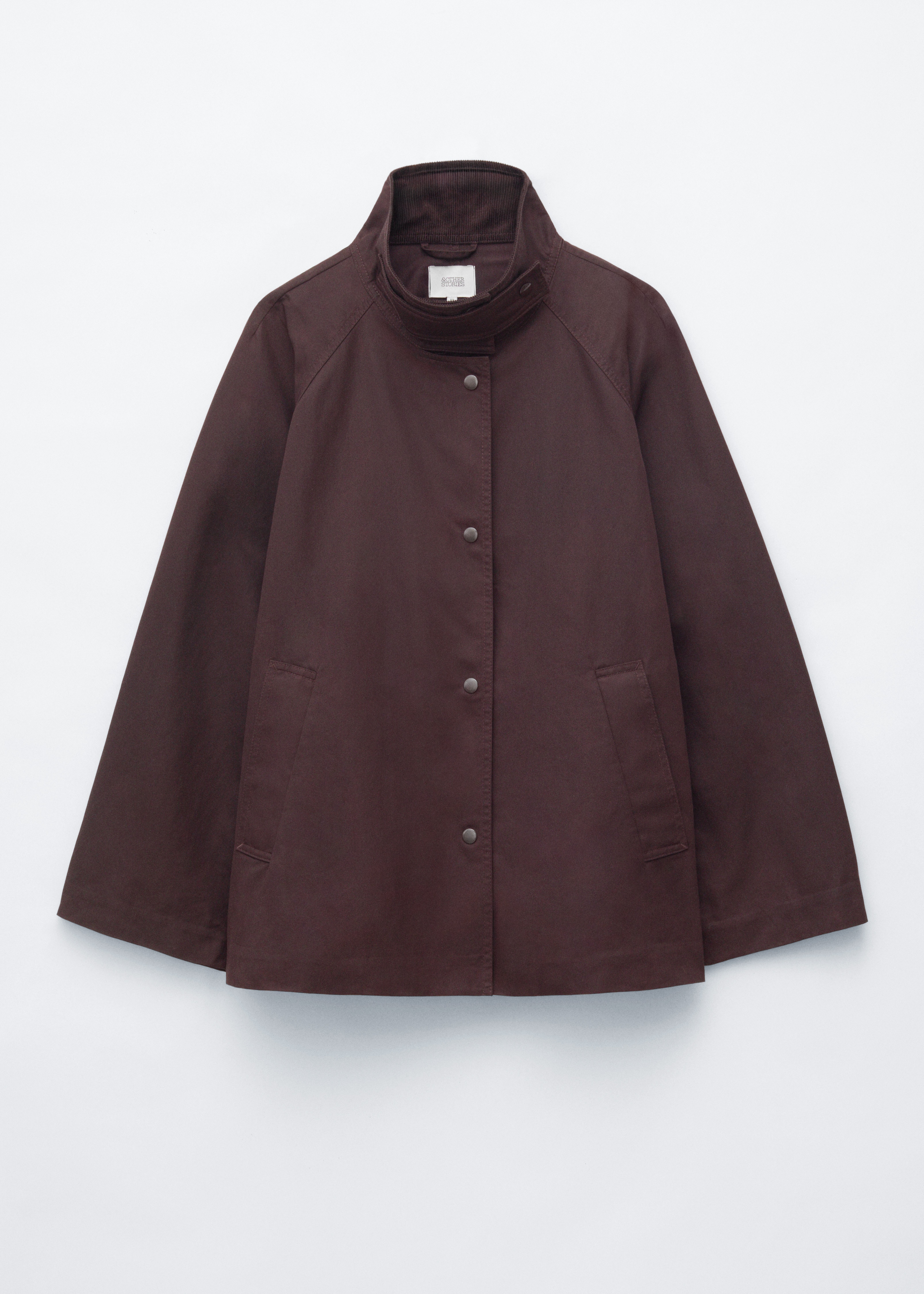 Corduroy-Collar Jacket - Dark Brown