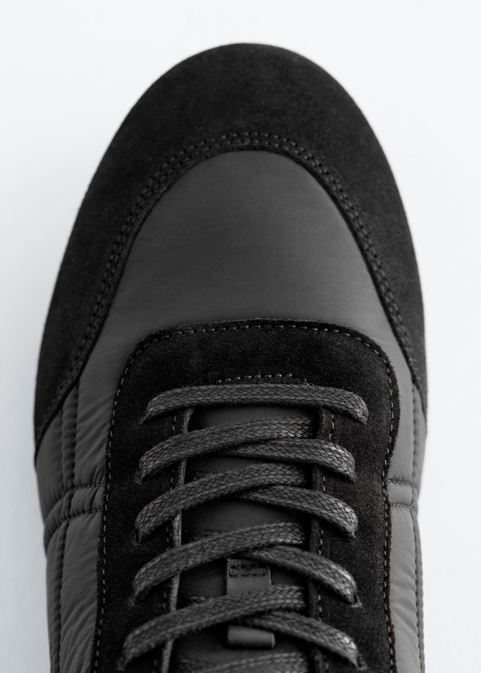Adidași cu detalii din piele întoarsă - Negru/Maro/Alb/Bej - 4