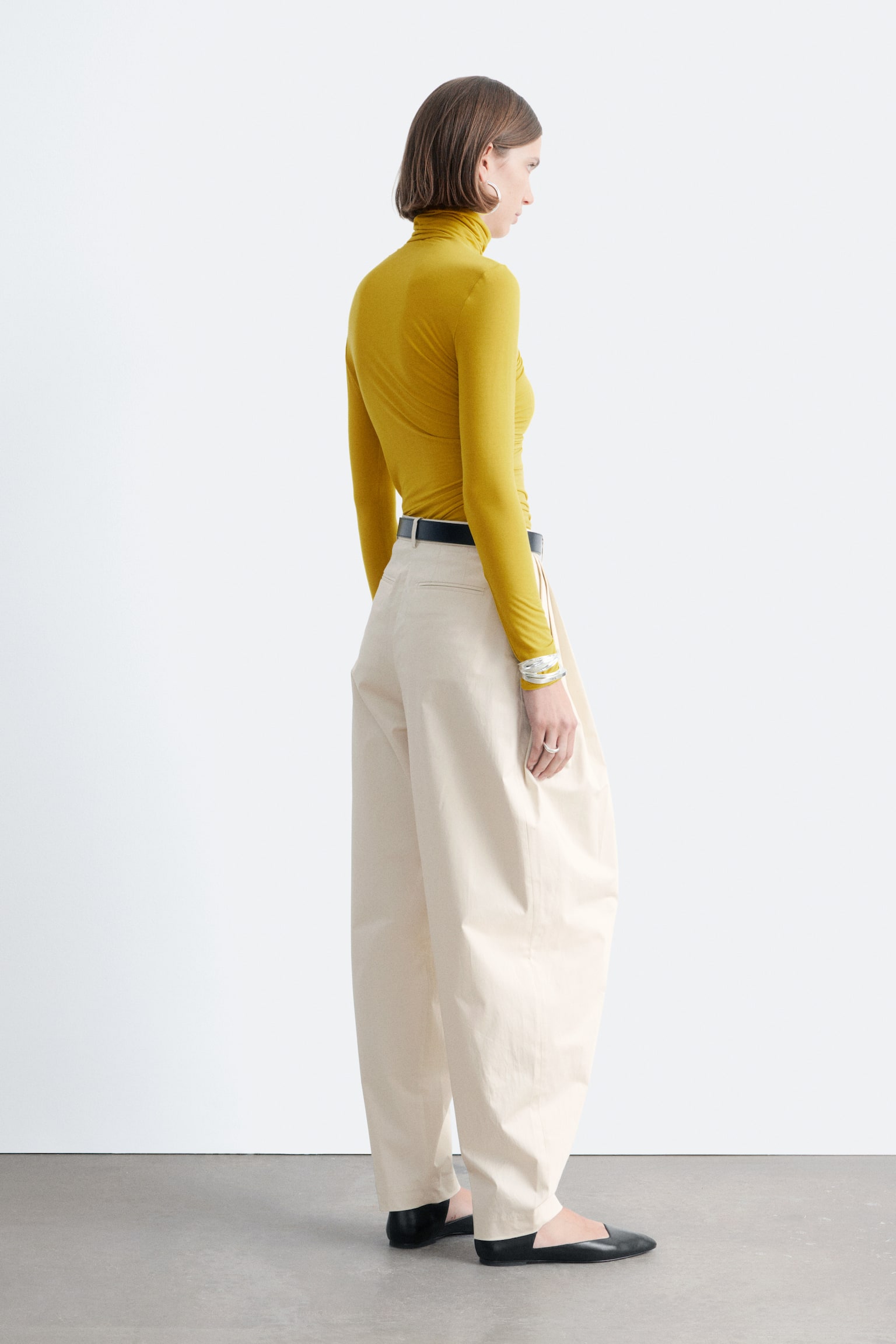 Dolcevita drappeggiato - Giallo/Blu brillante - 6