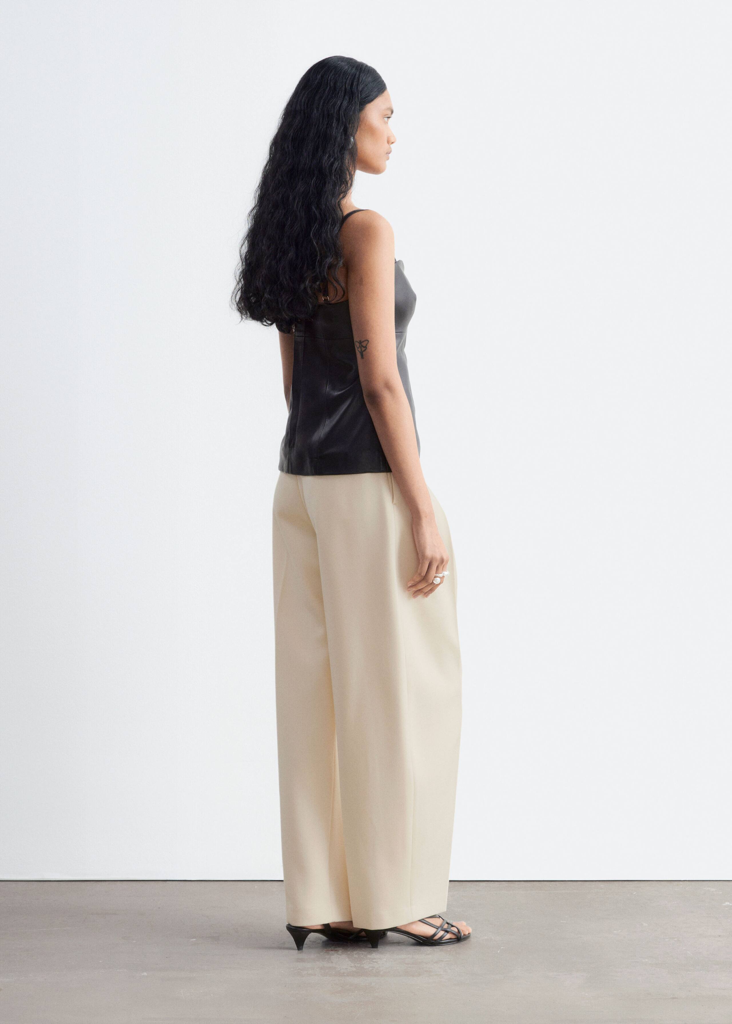 Sweetheart Neckline Leather Top - Black - Lookbook