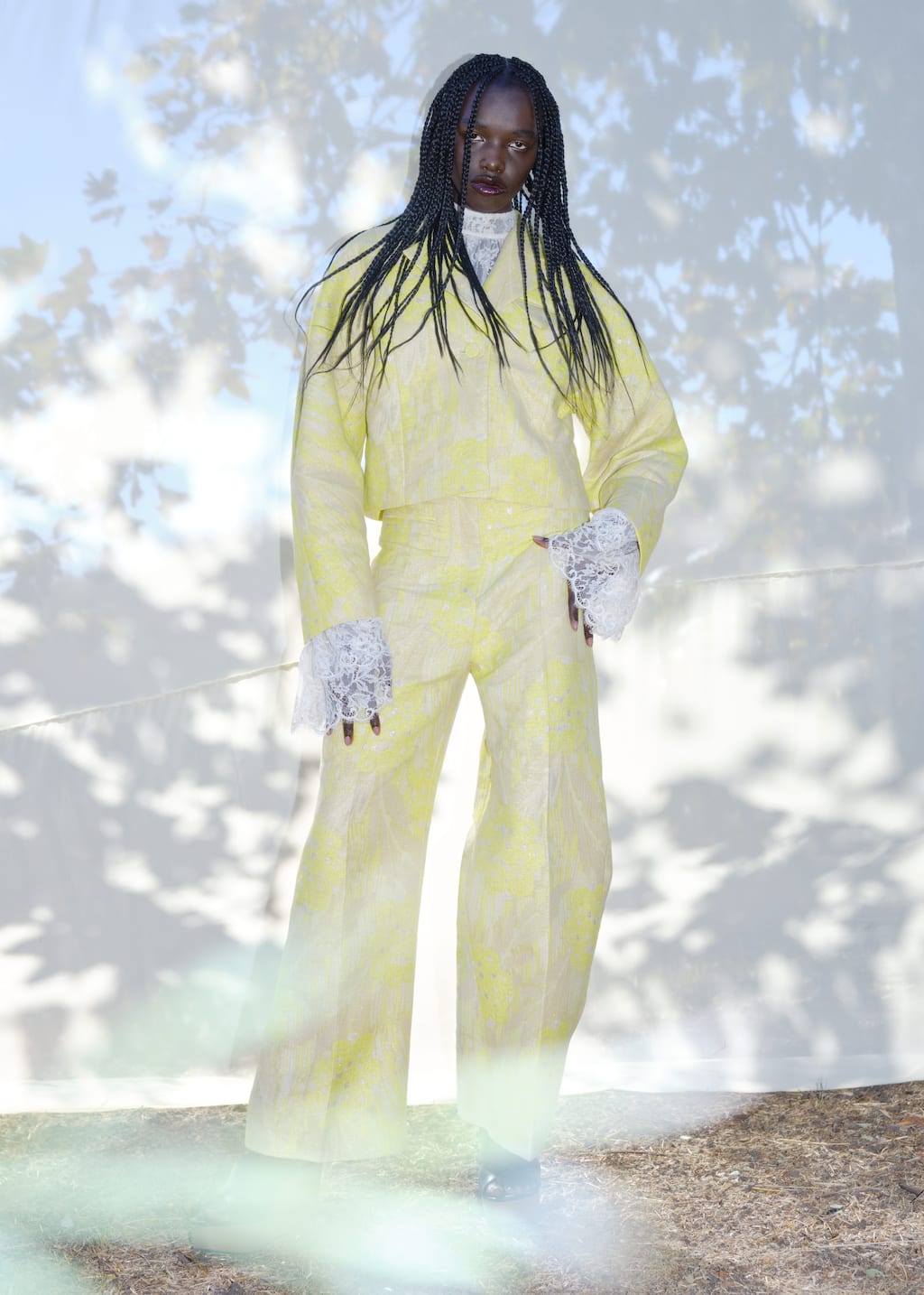 Image of Jacquard Press-Crease Trousers