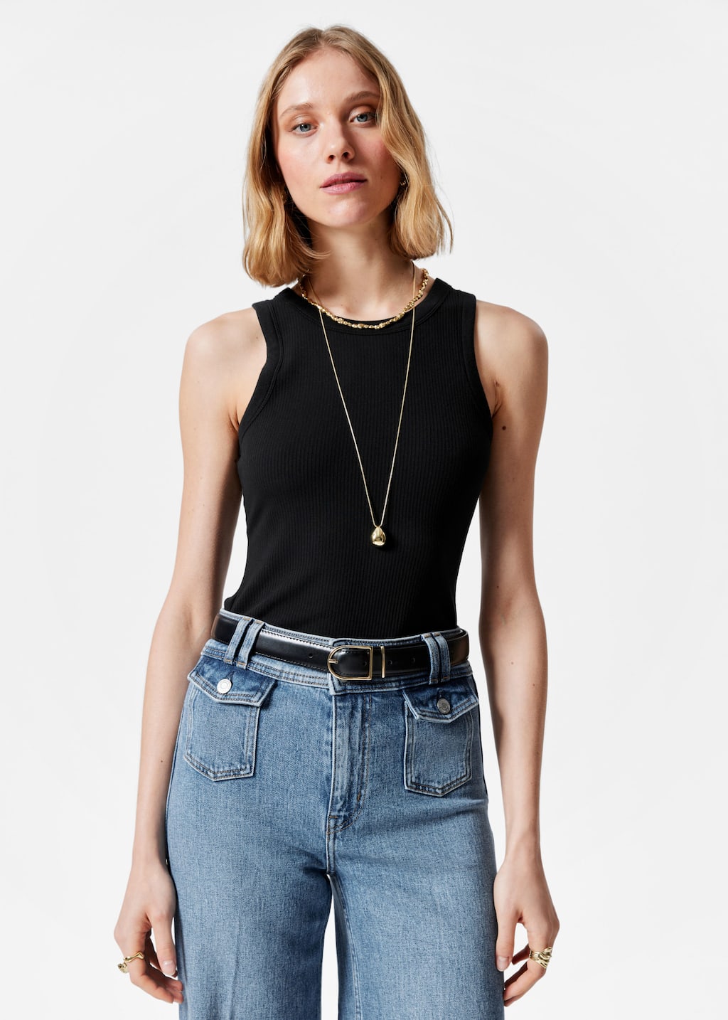 Canotta aderente - Nero - Lookbook