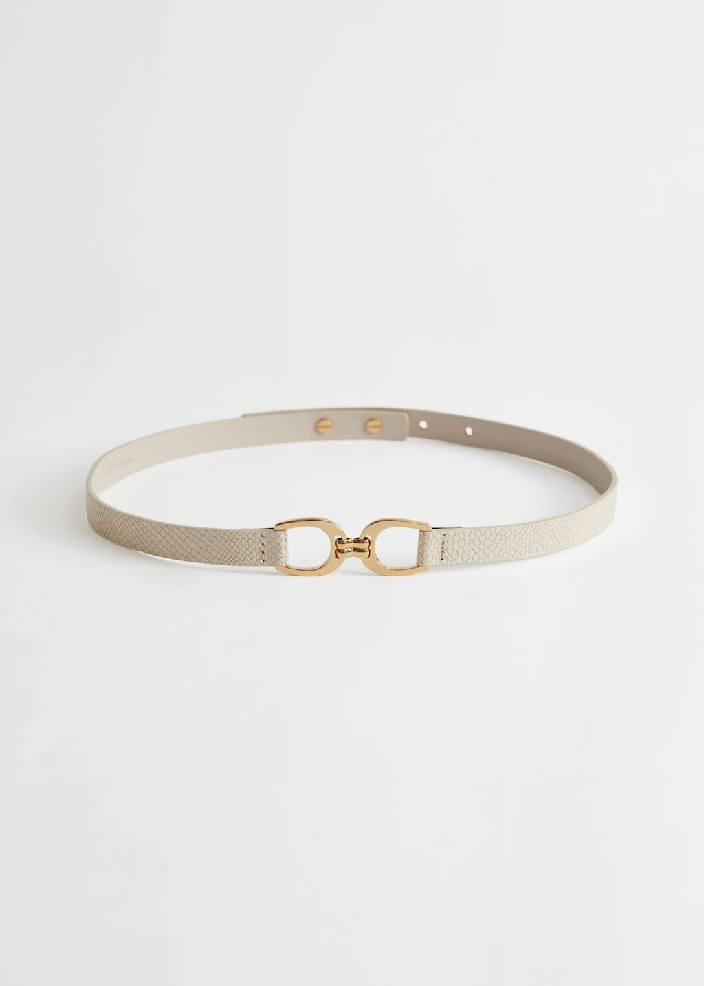 Croc Leather Buckle Belt