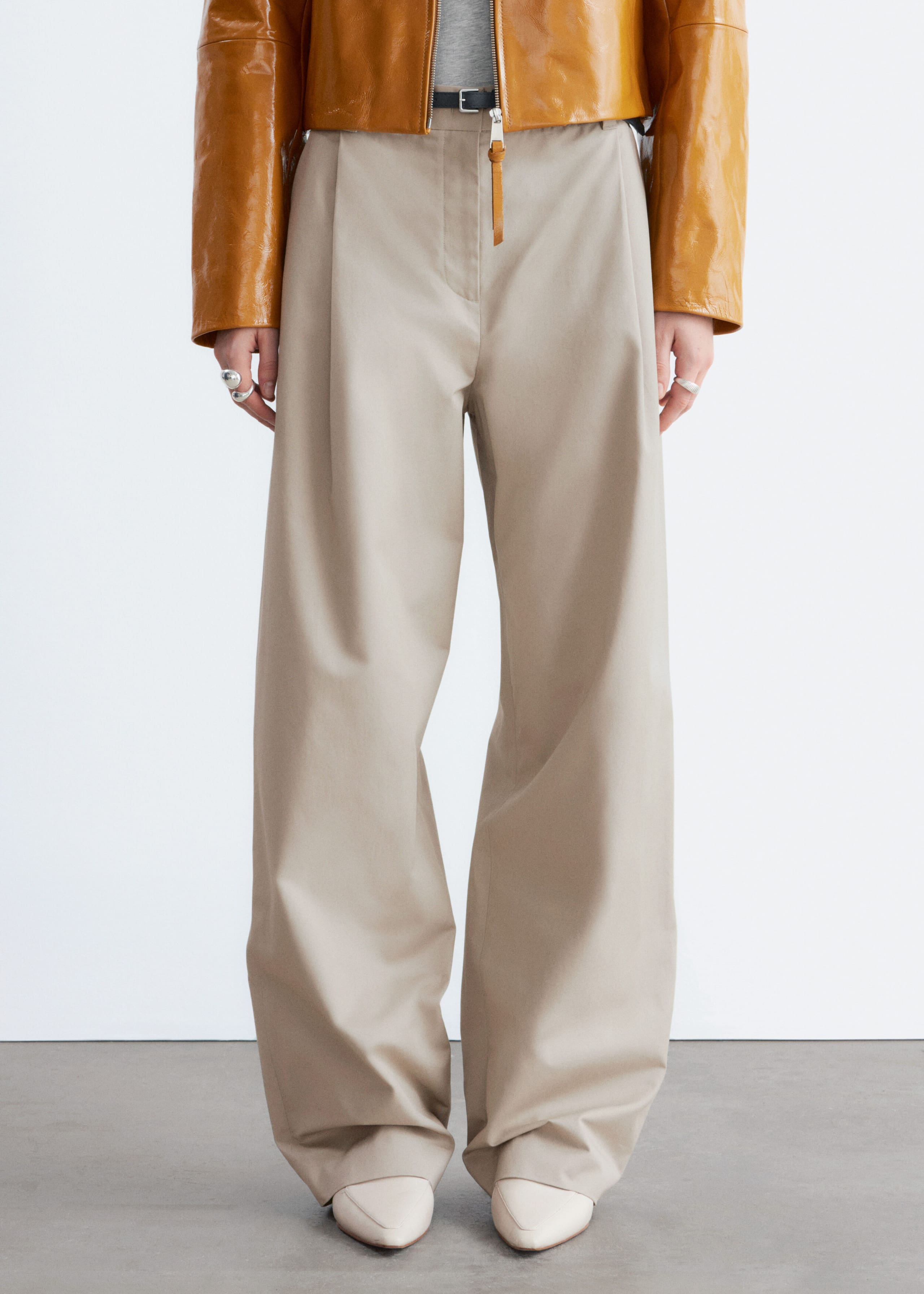 Image of Plisowane bawełniane spodnie