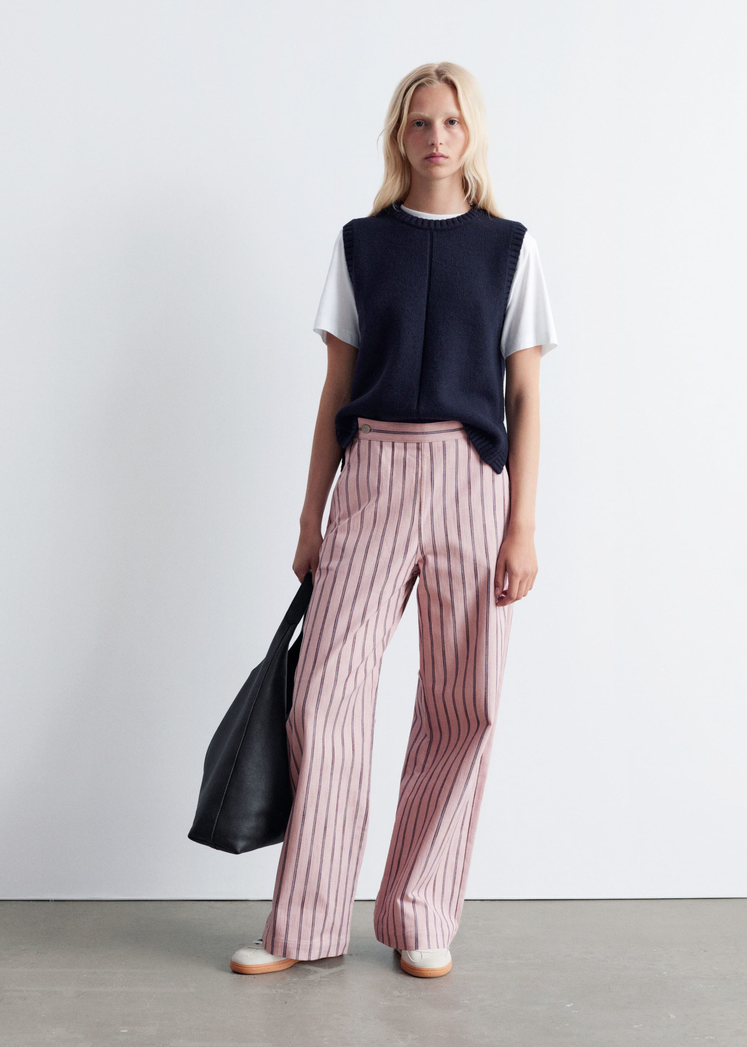 Image of Striped Cotton Trousers