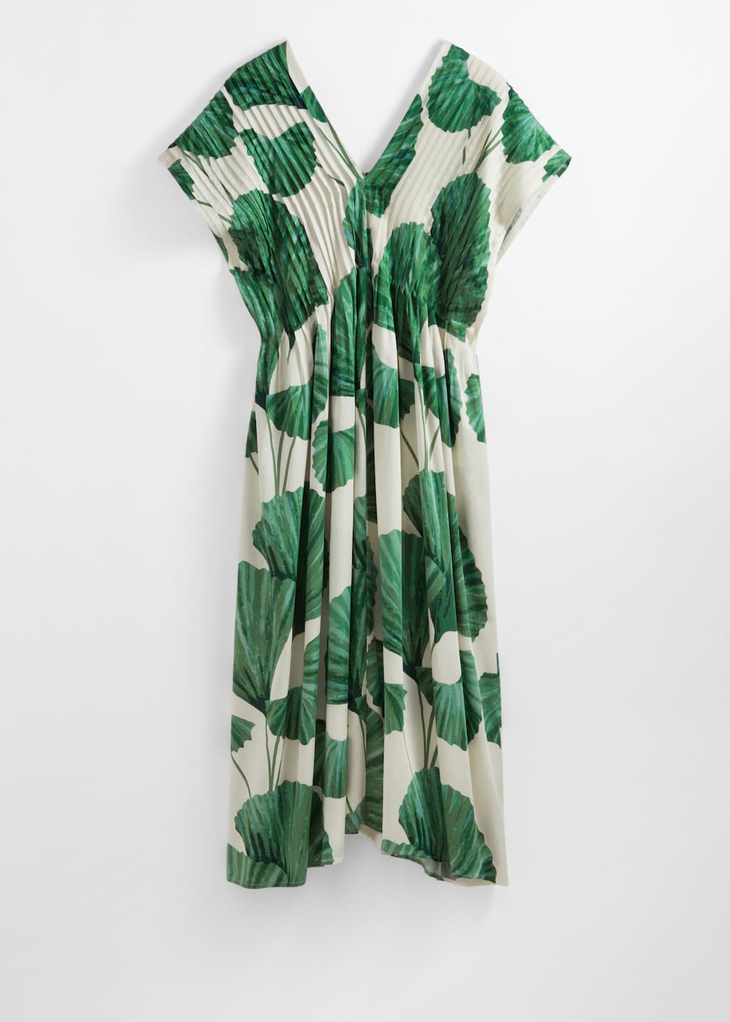 Vestido midi plisado - Crema - Bodegón
