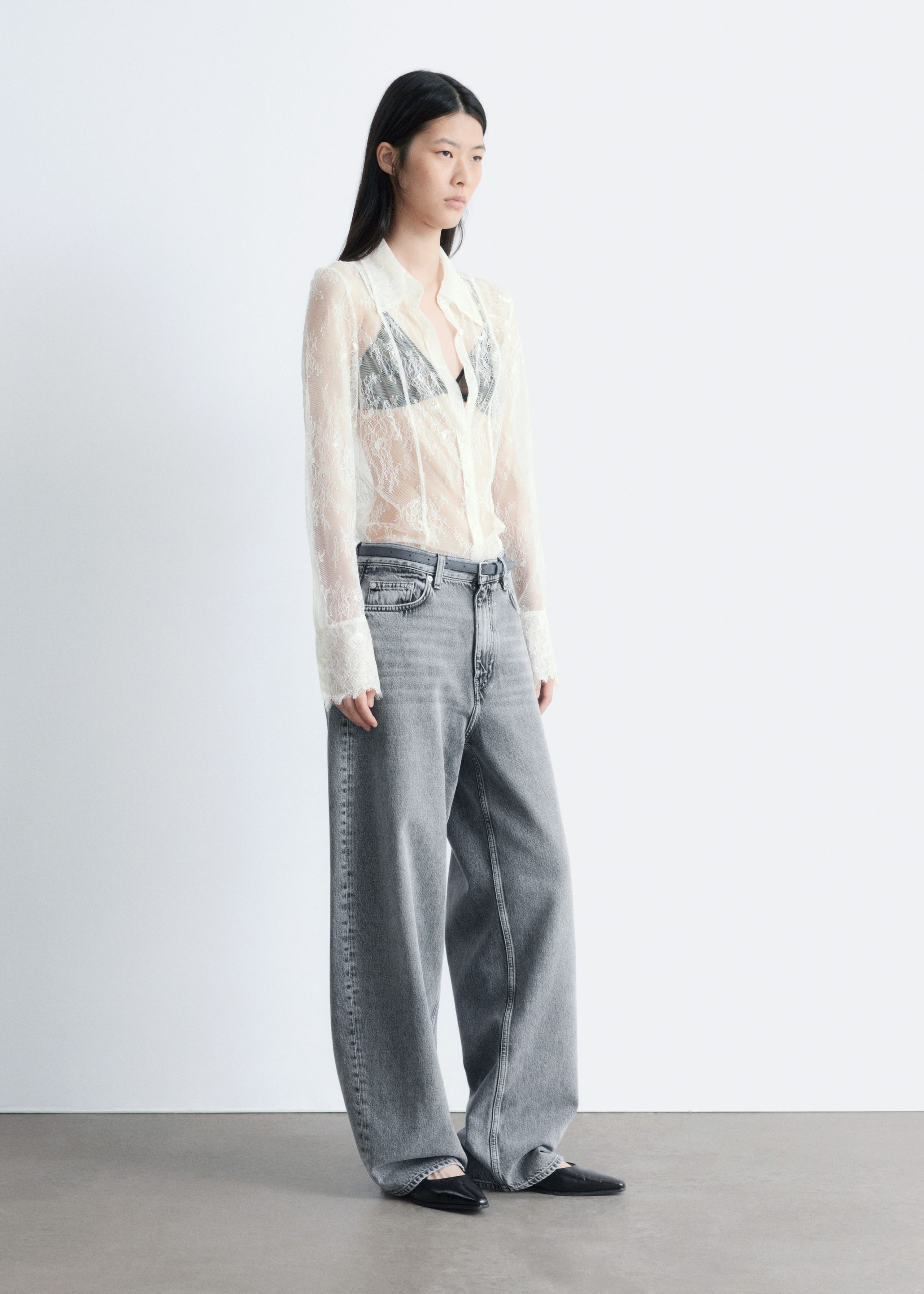 Image of Tapered Lace Shirt