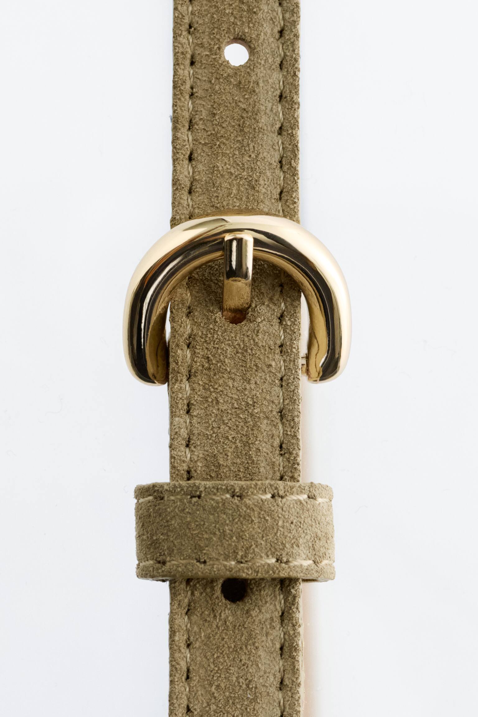 Slim Suede Belt - Beige - 3