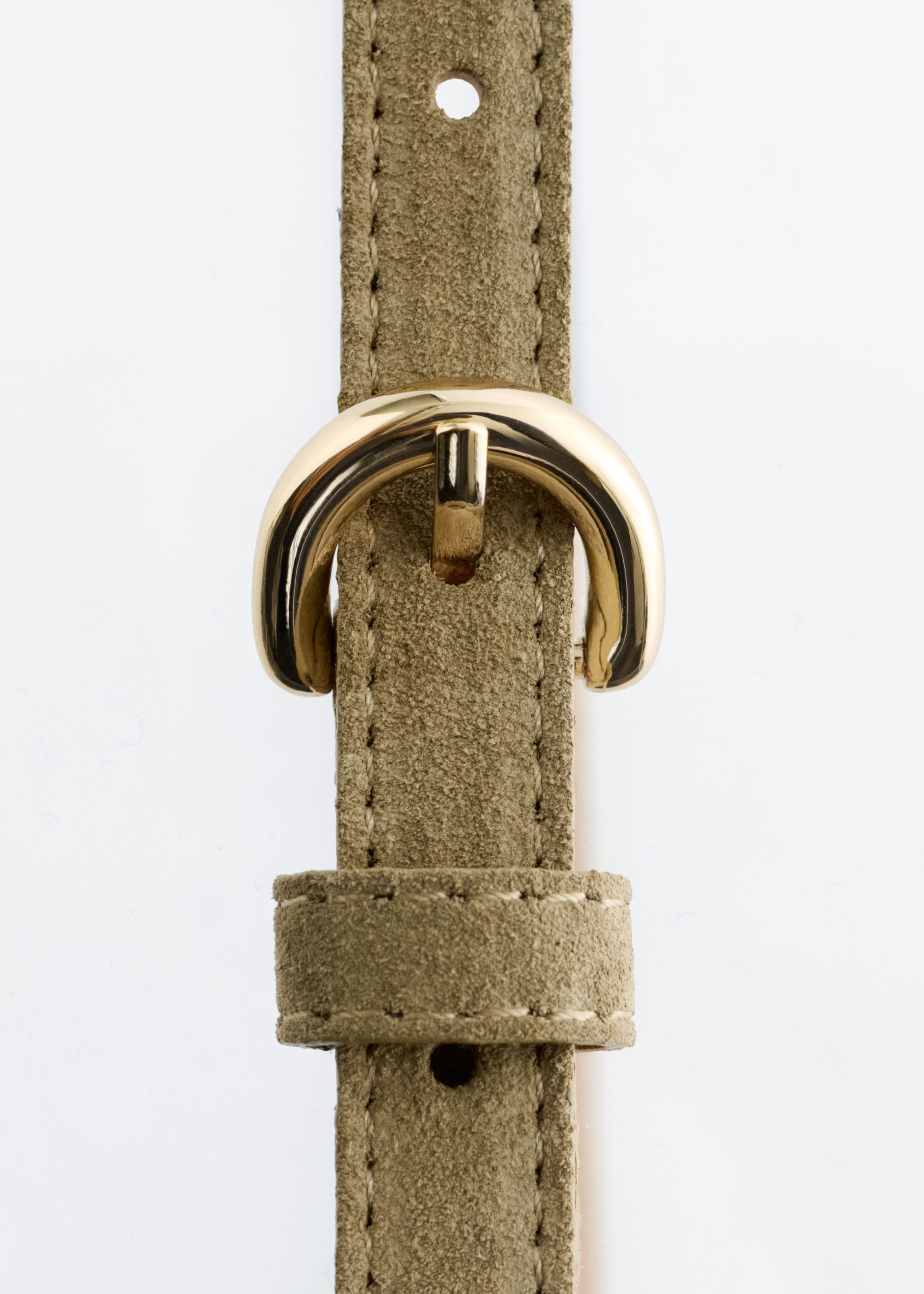 Image of Cintura slim in pelle scamosciata