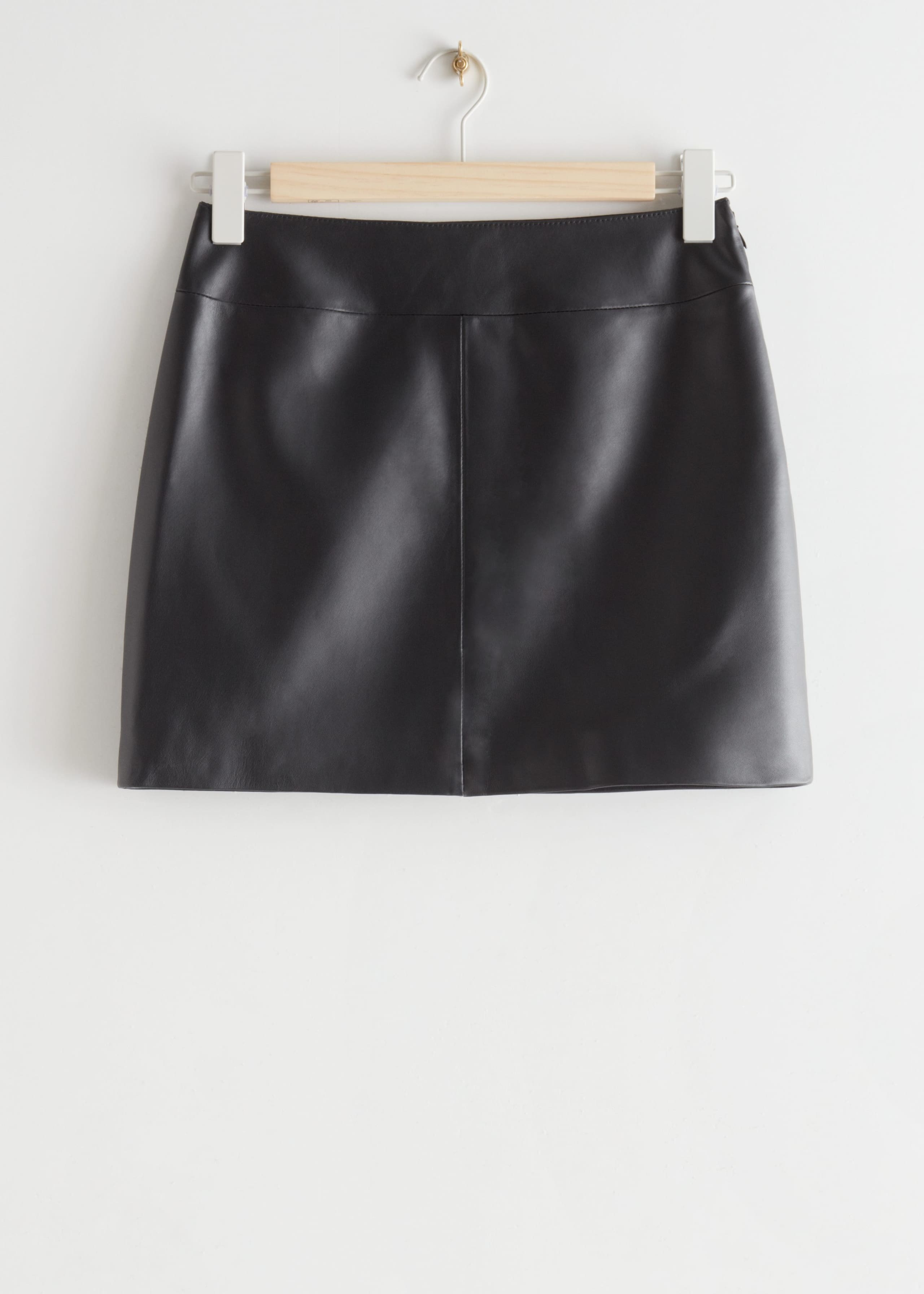 Leather Mini Skirt - Black - Natura morta