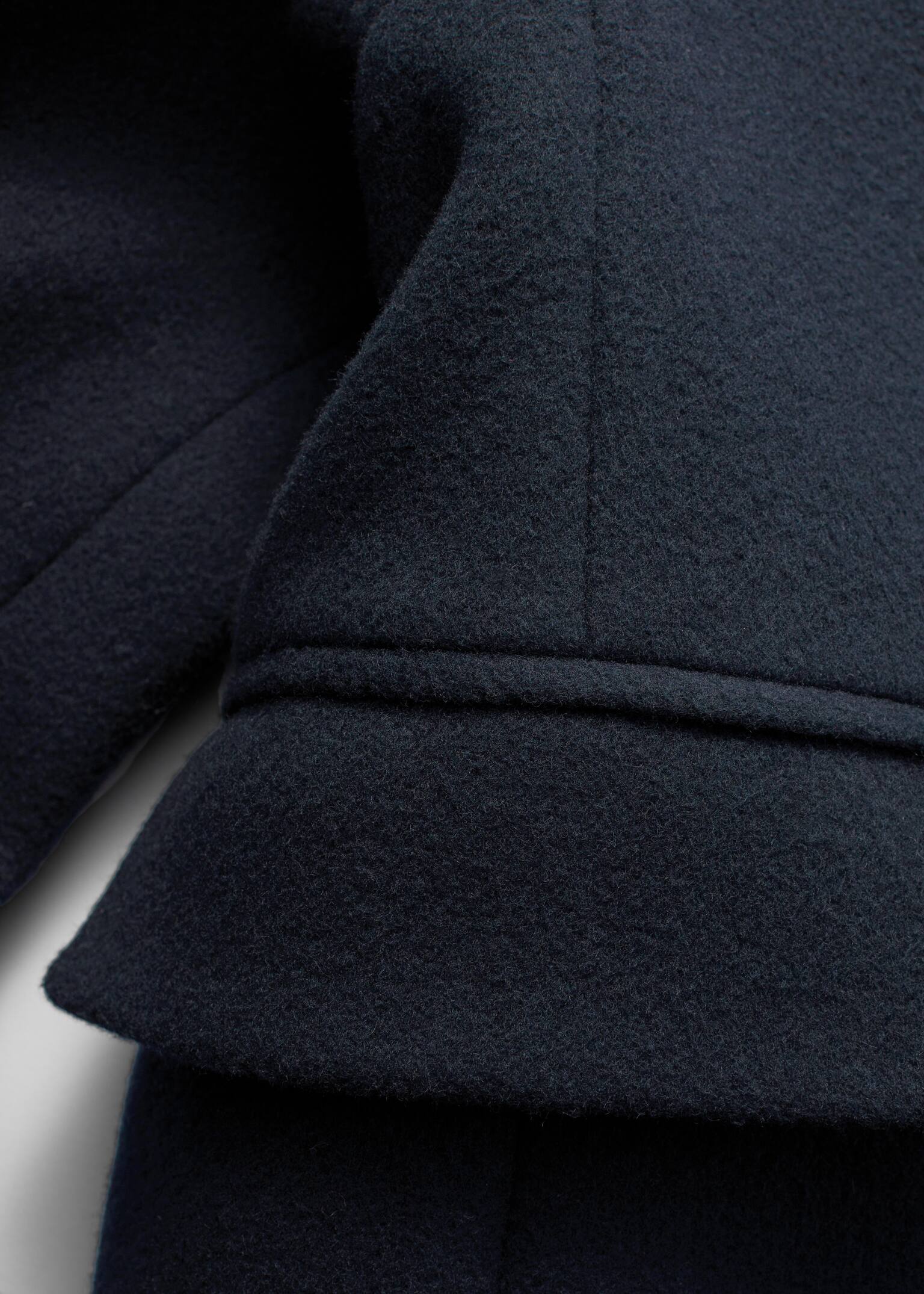 Wollmantel mit Tunnelkragen - Dunkelblau - 4