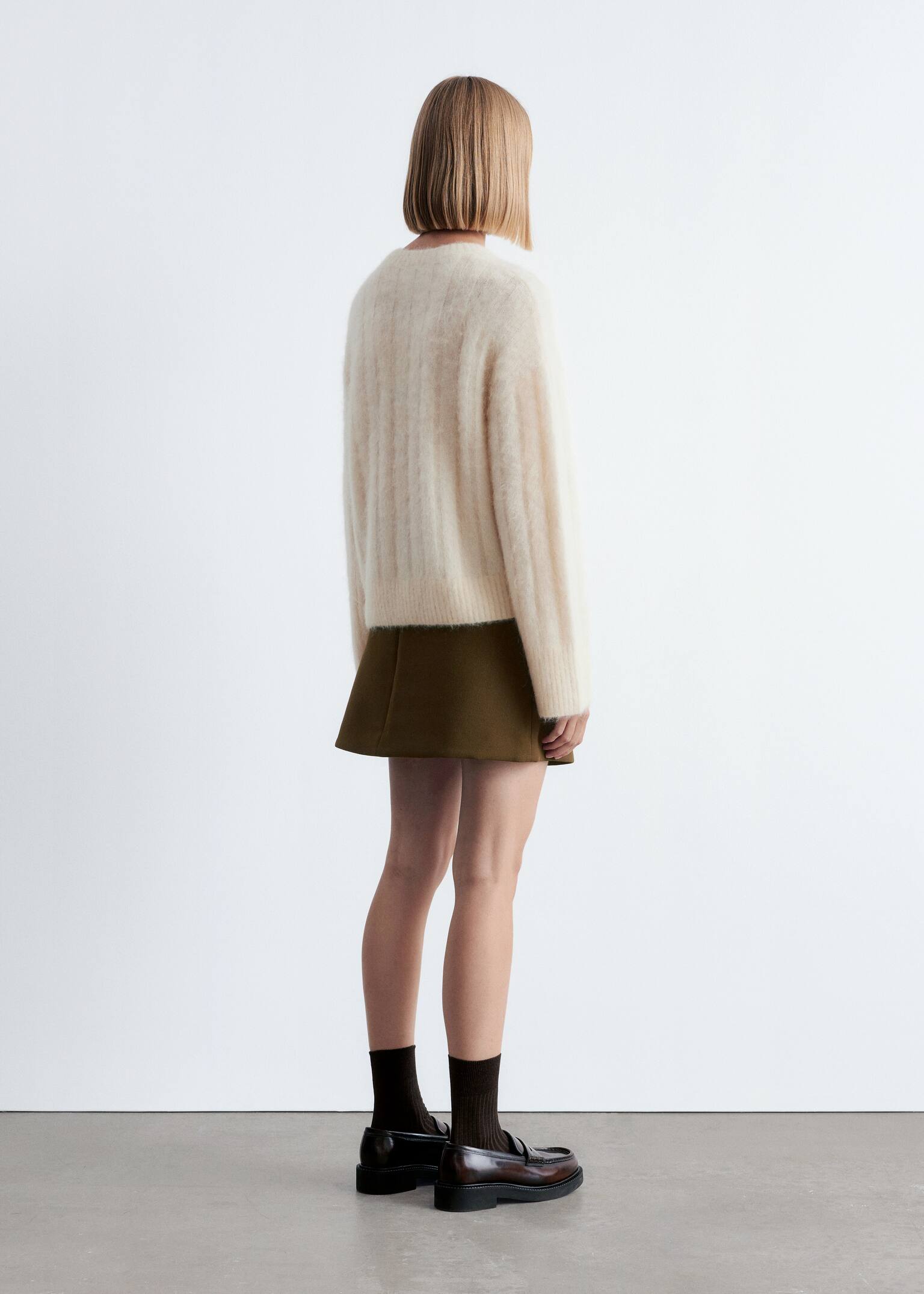 Mohair-Blend Rib-Knit Jumper - Cream/Dark Beige - 5
