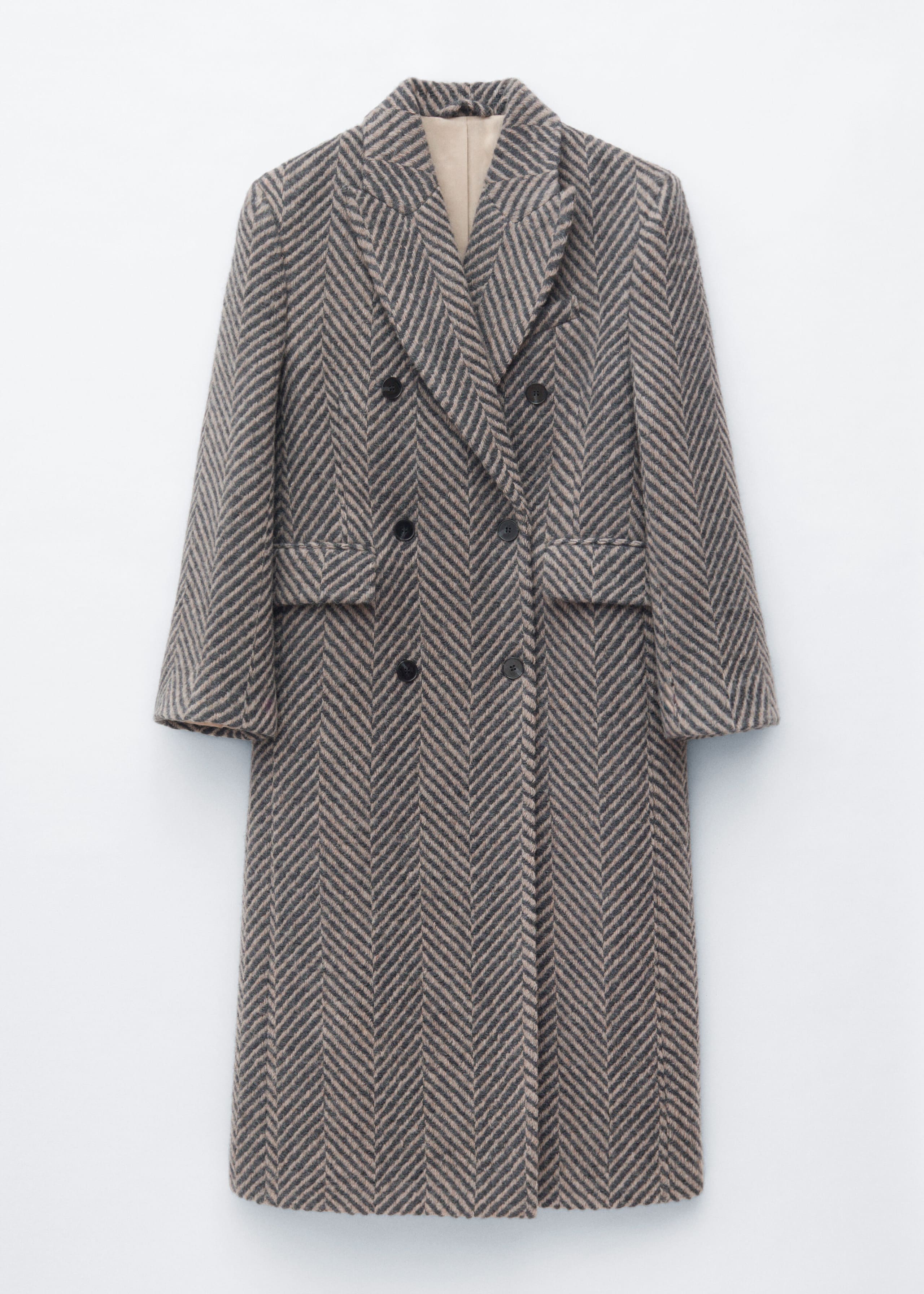 Cappotto doppiopetto in cotone e lana - Beige - Natura morta