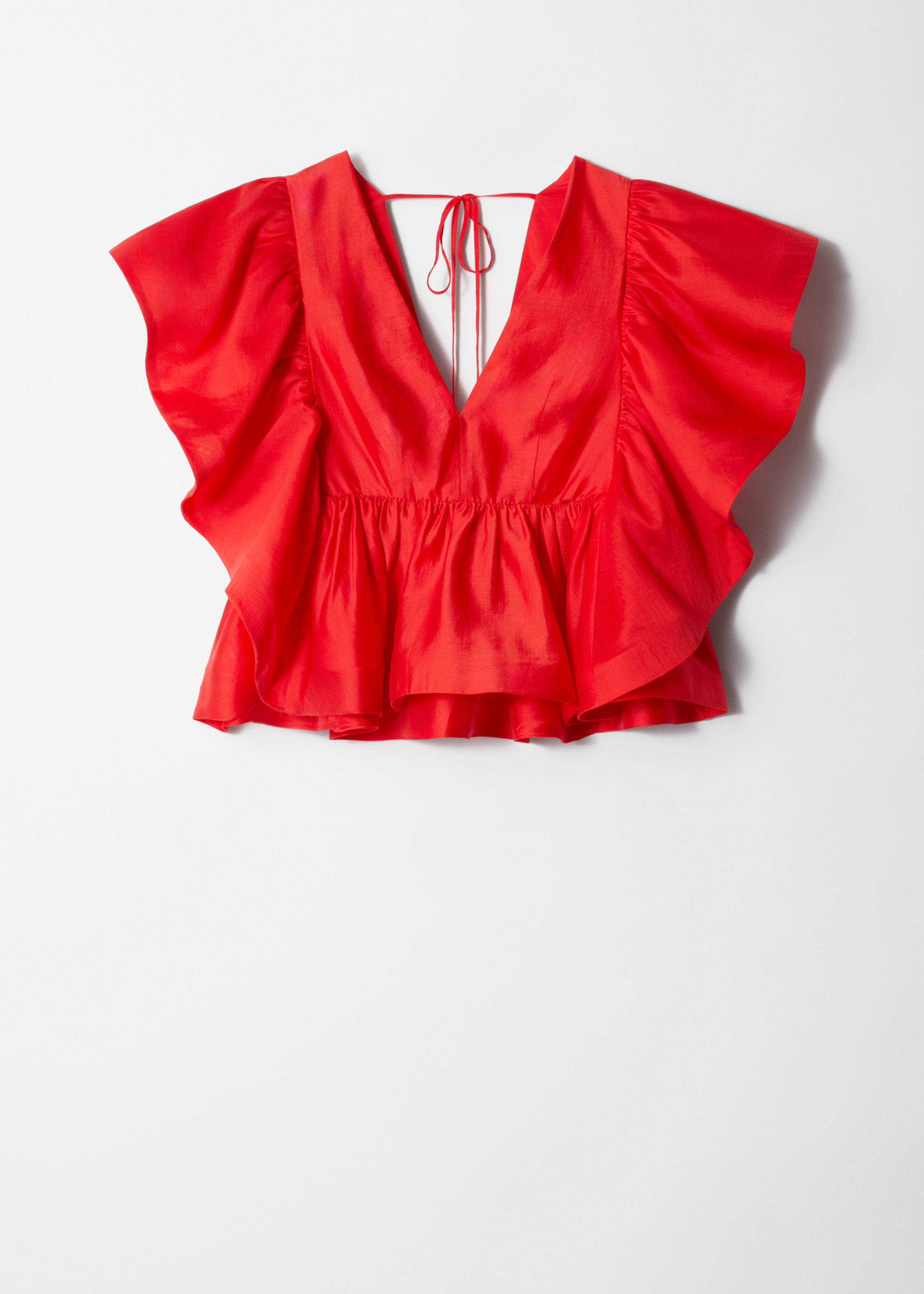 Image of Blouse volantée à col en V