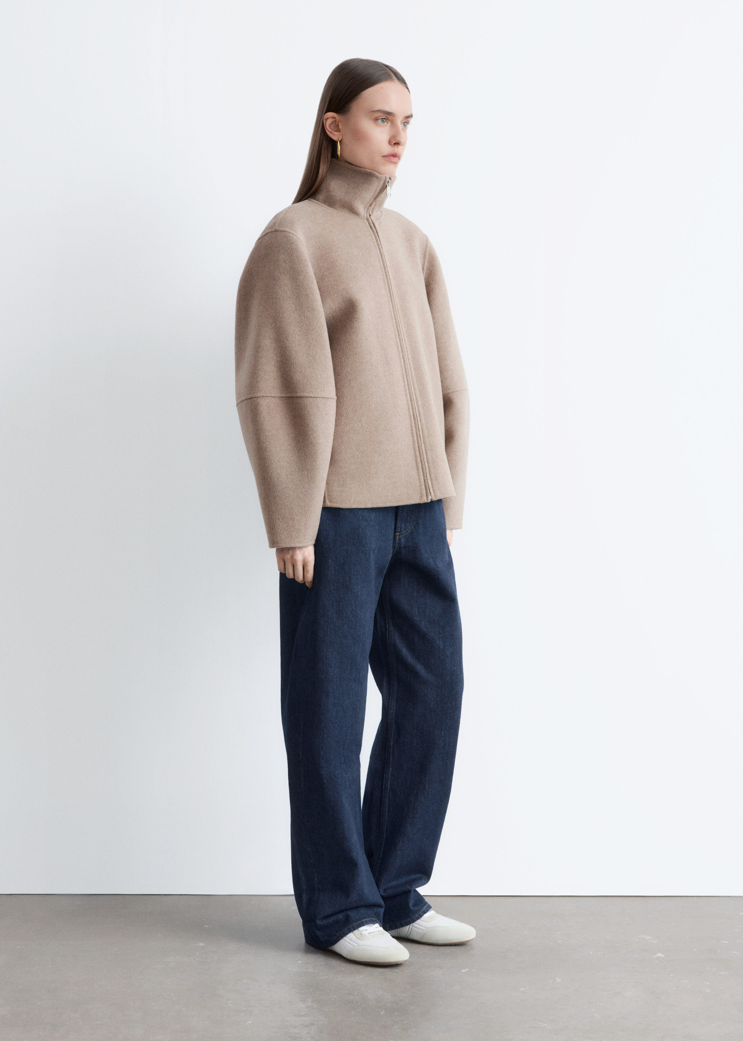 Zip-Up Wool Jacket - Dark Beige - Jackets - & Other Stories GB