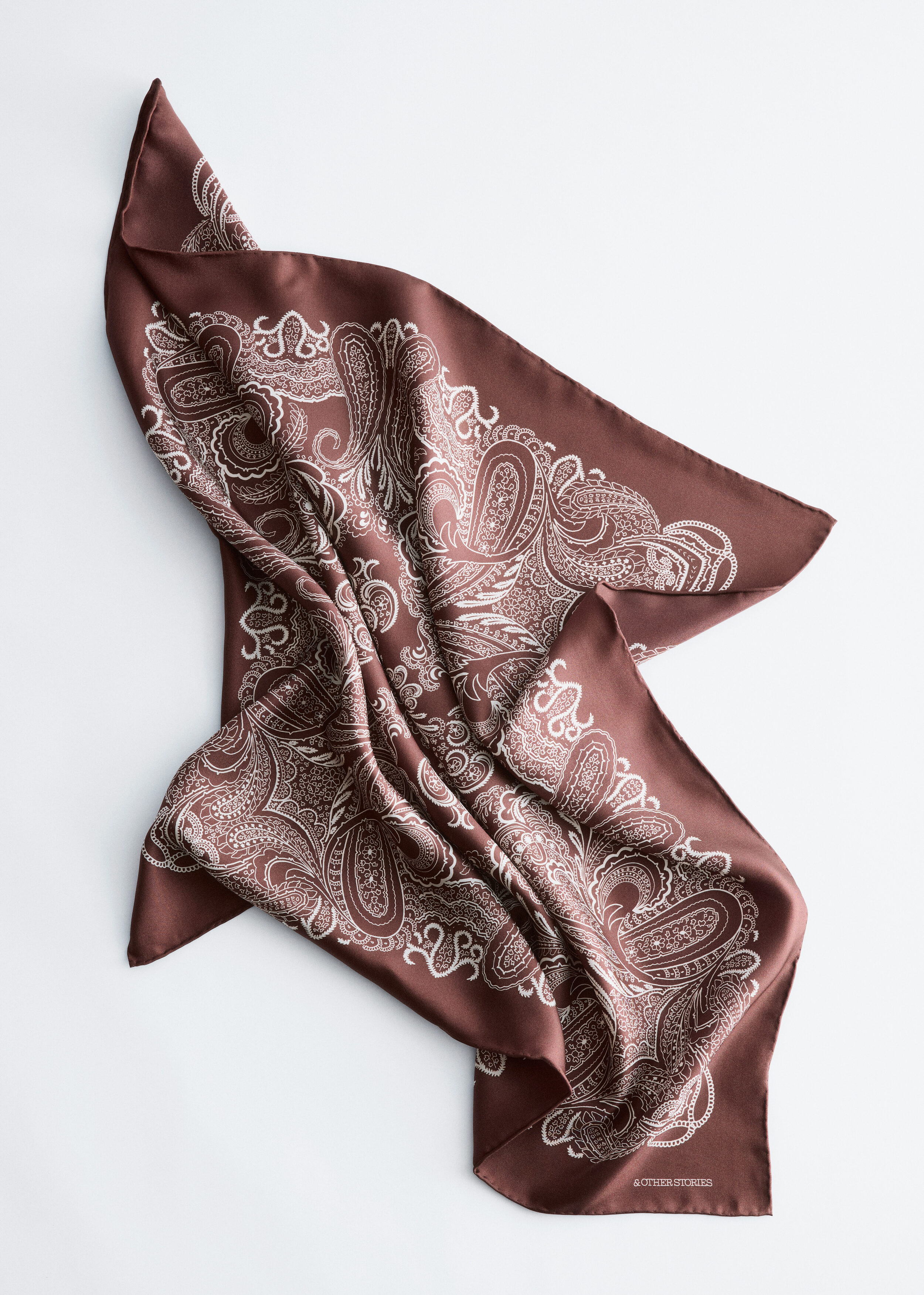 Paisley Silk Scarf - Brown/White Paisley - & Other Stories US