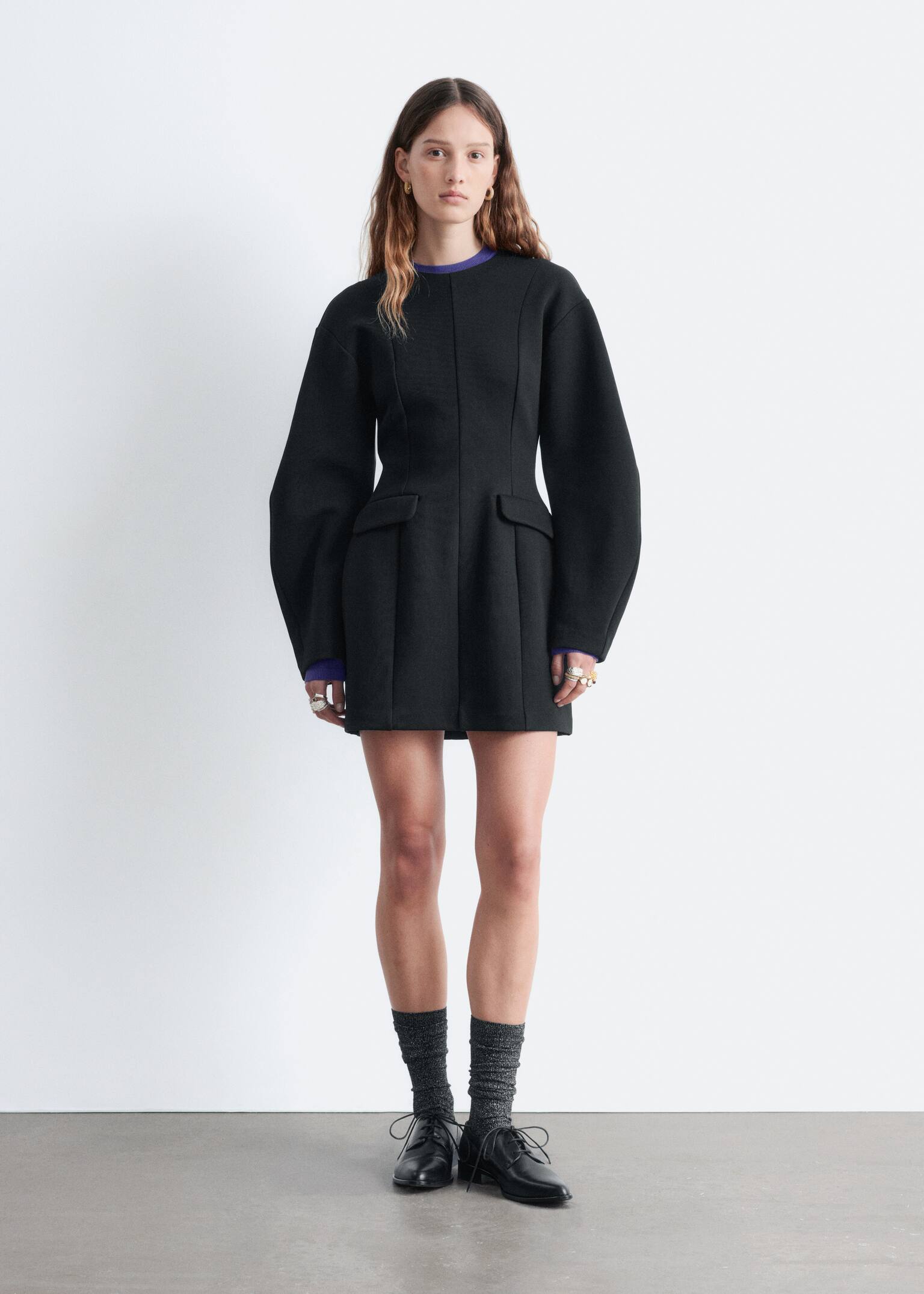 Sculpted Mini Dress - Black - 1