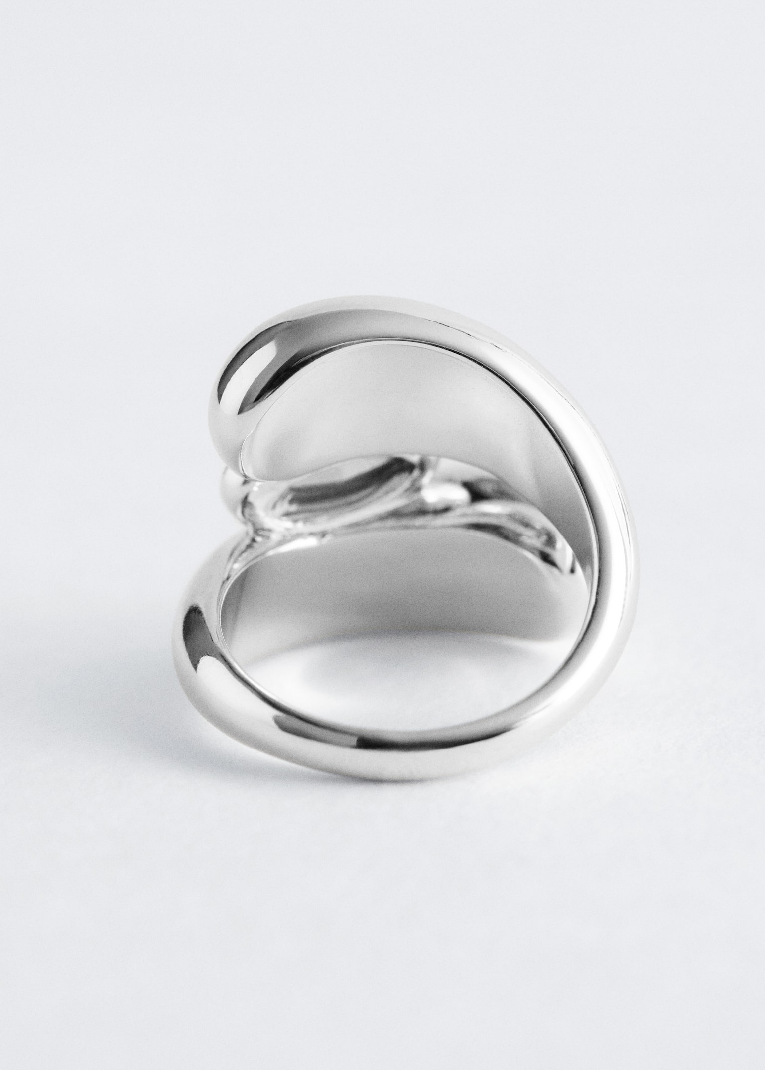 Markanter Wickelring mit Kristall - Silber/Bernstein - 3