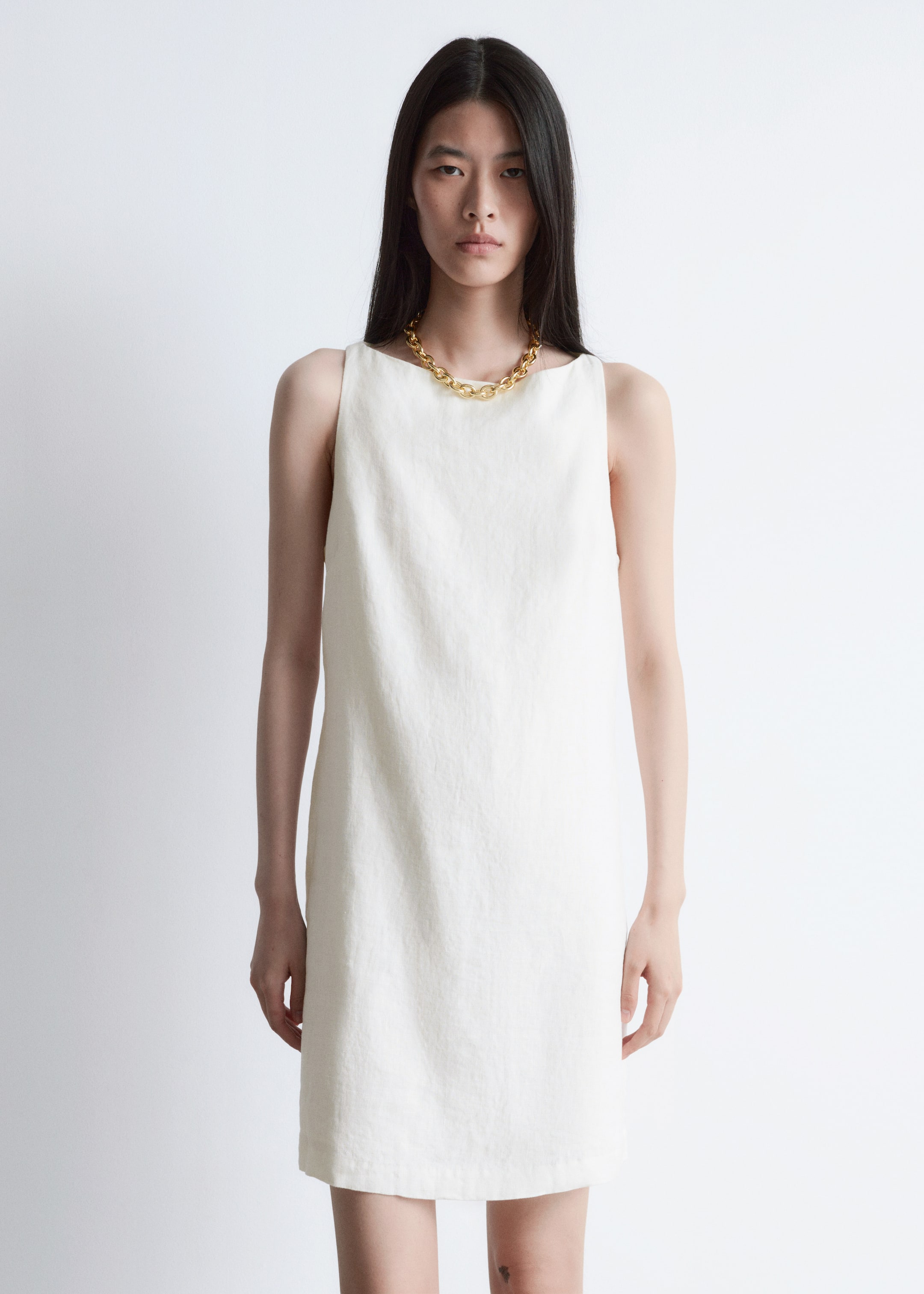 Ingrandisci l'immagine: Linen Mini Dress - White - DONNA | H&M CH 1