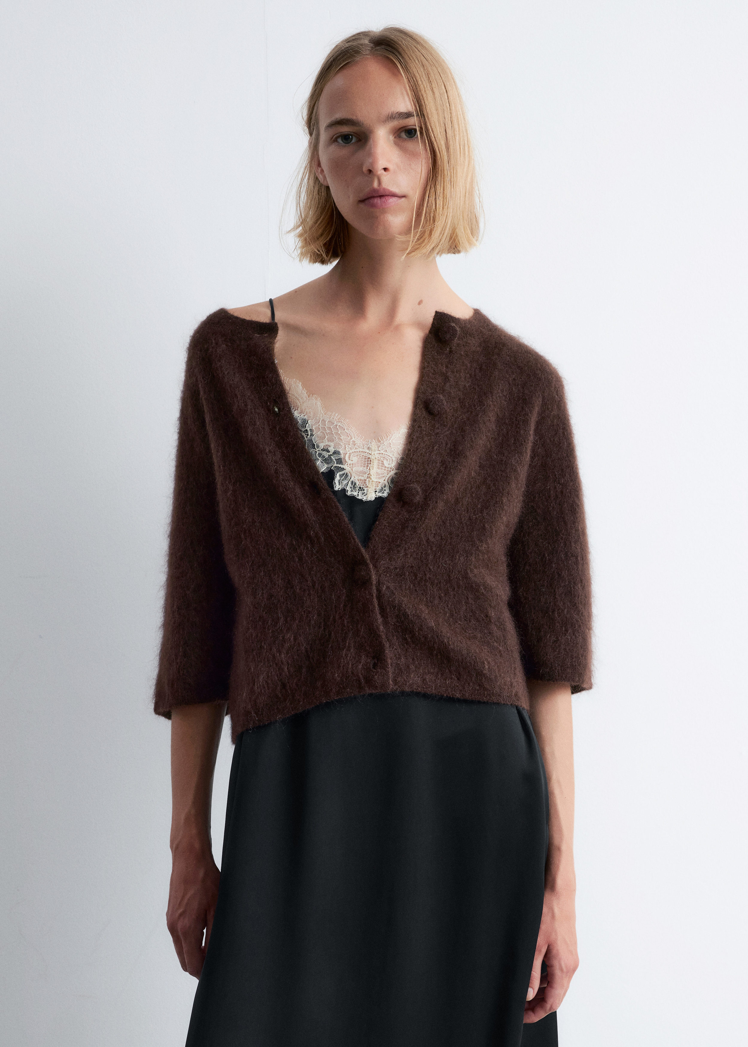 Knitted Mohair-Blend Cardigan - Dark Brown - & Other Stories US