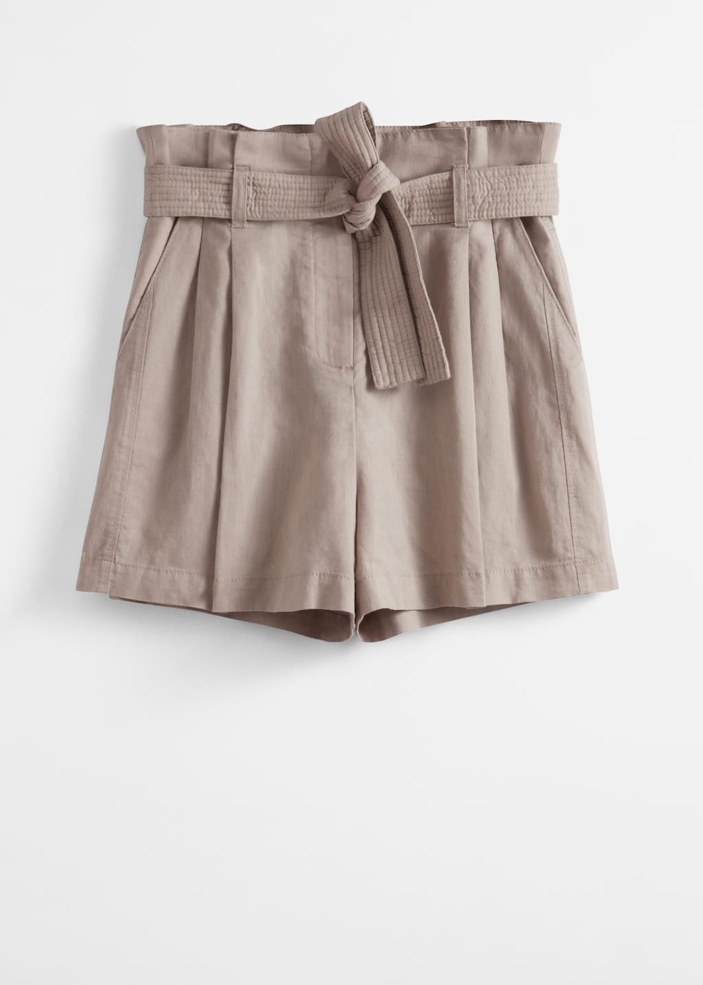 Image of Paperbag-Shorts aus Leinen-Mix