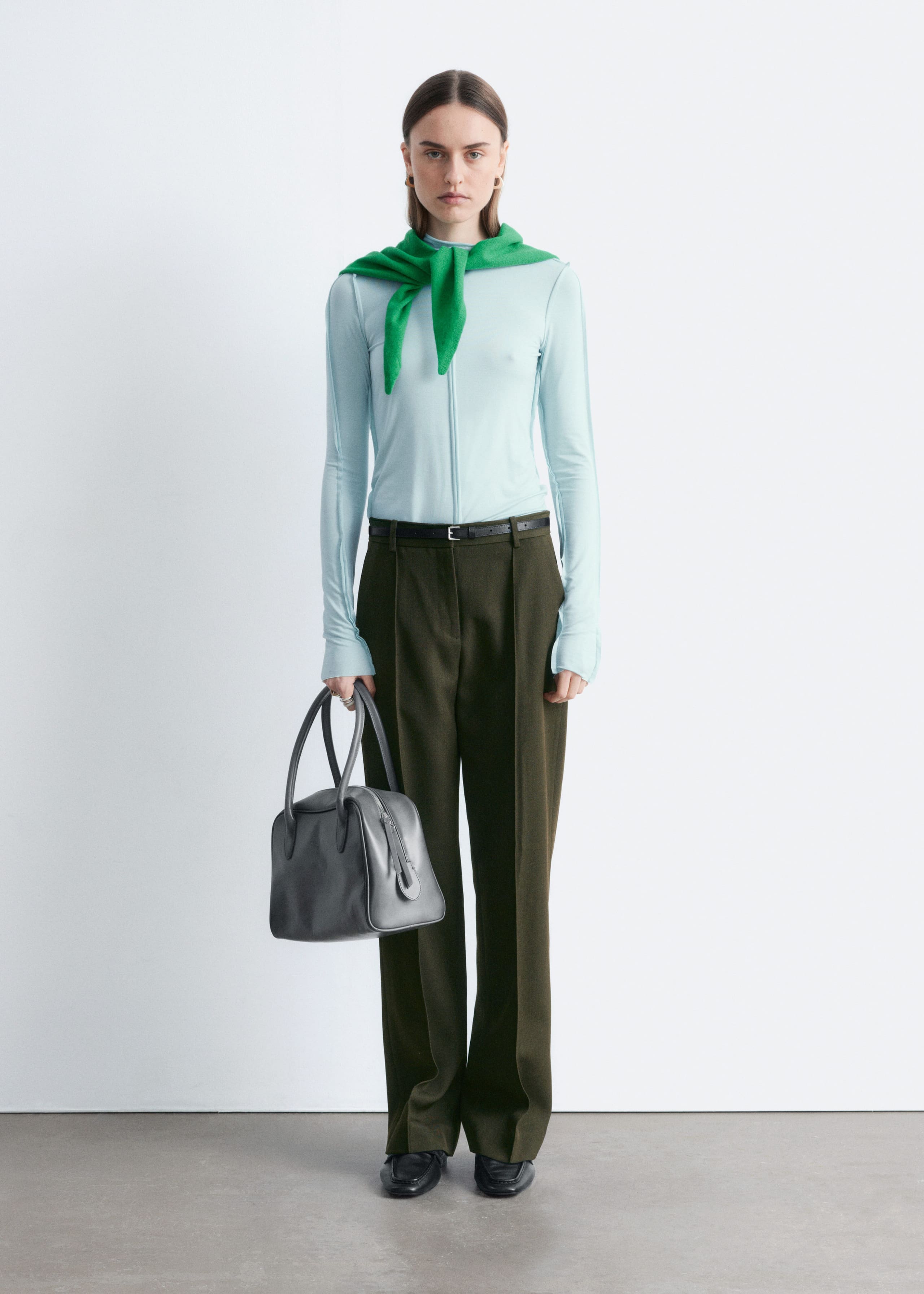 Image of Wool-Blend Tailored Trousers