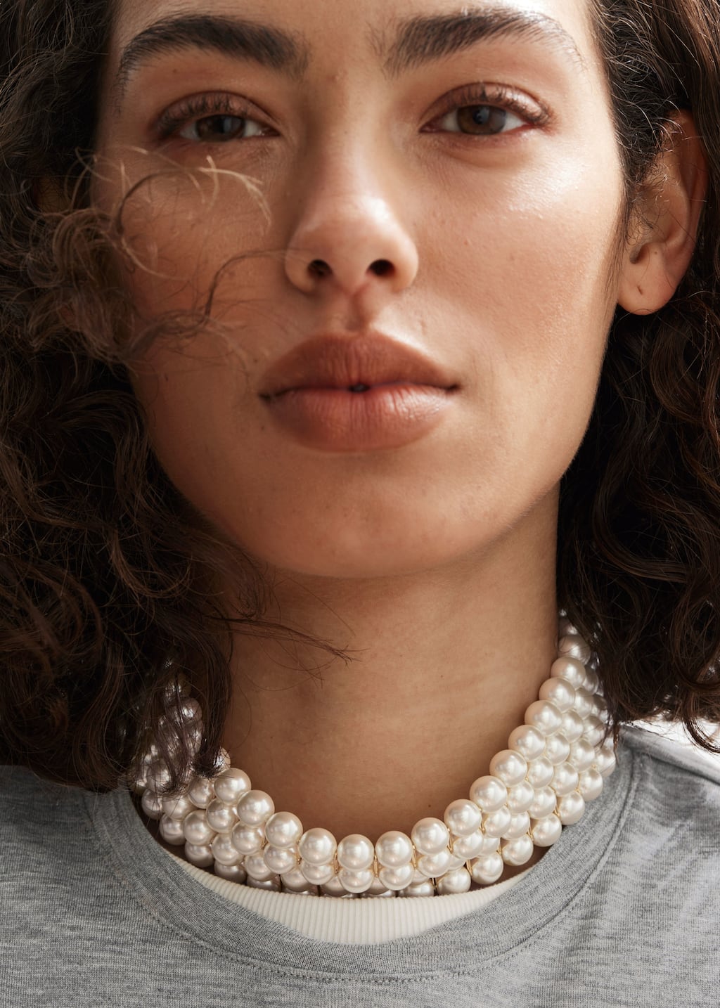 Choker z dwóch rzędów pereł – Biały – Lookbook