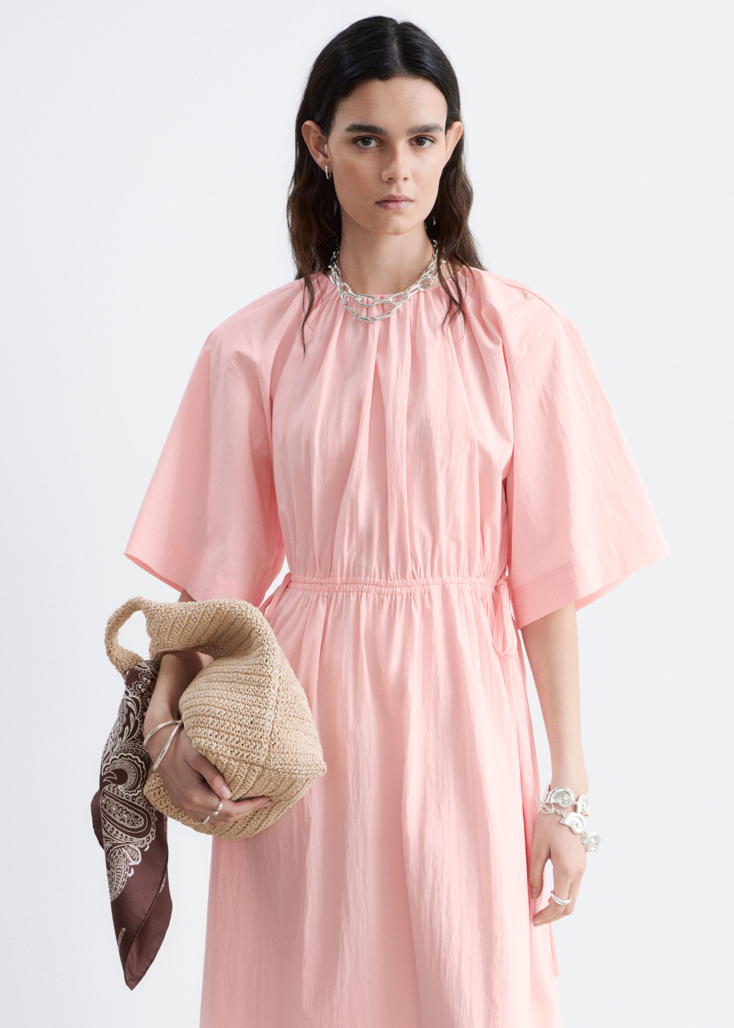 Image of Drawstring Midi Dress