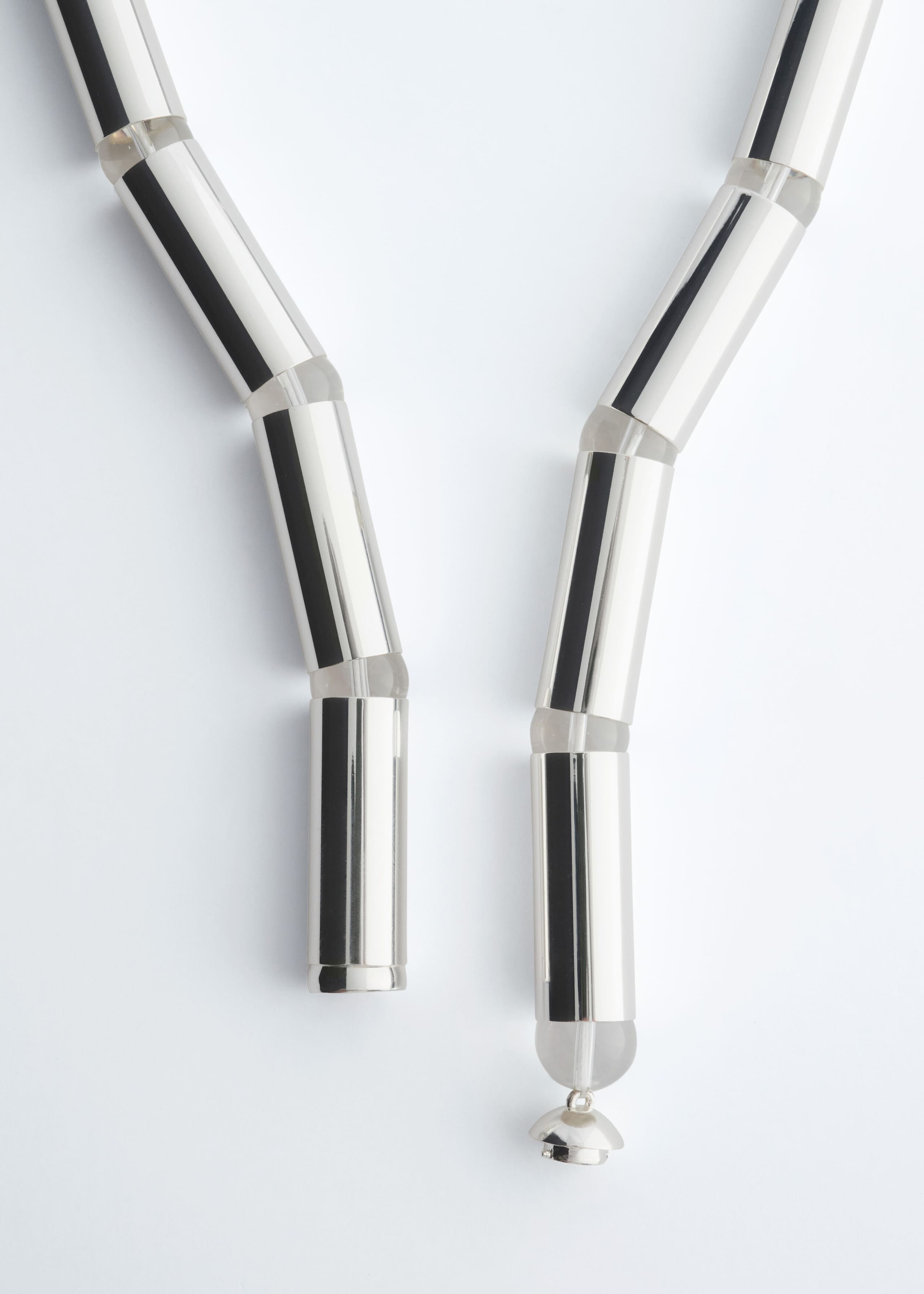 Polished Brass Necklace - Silver - Still Life