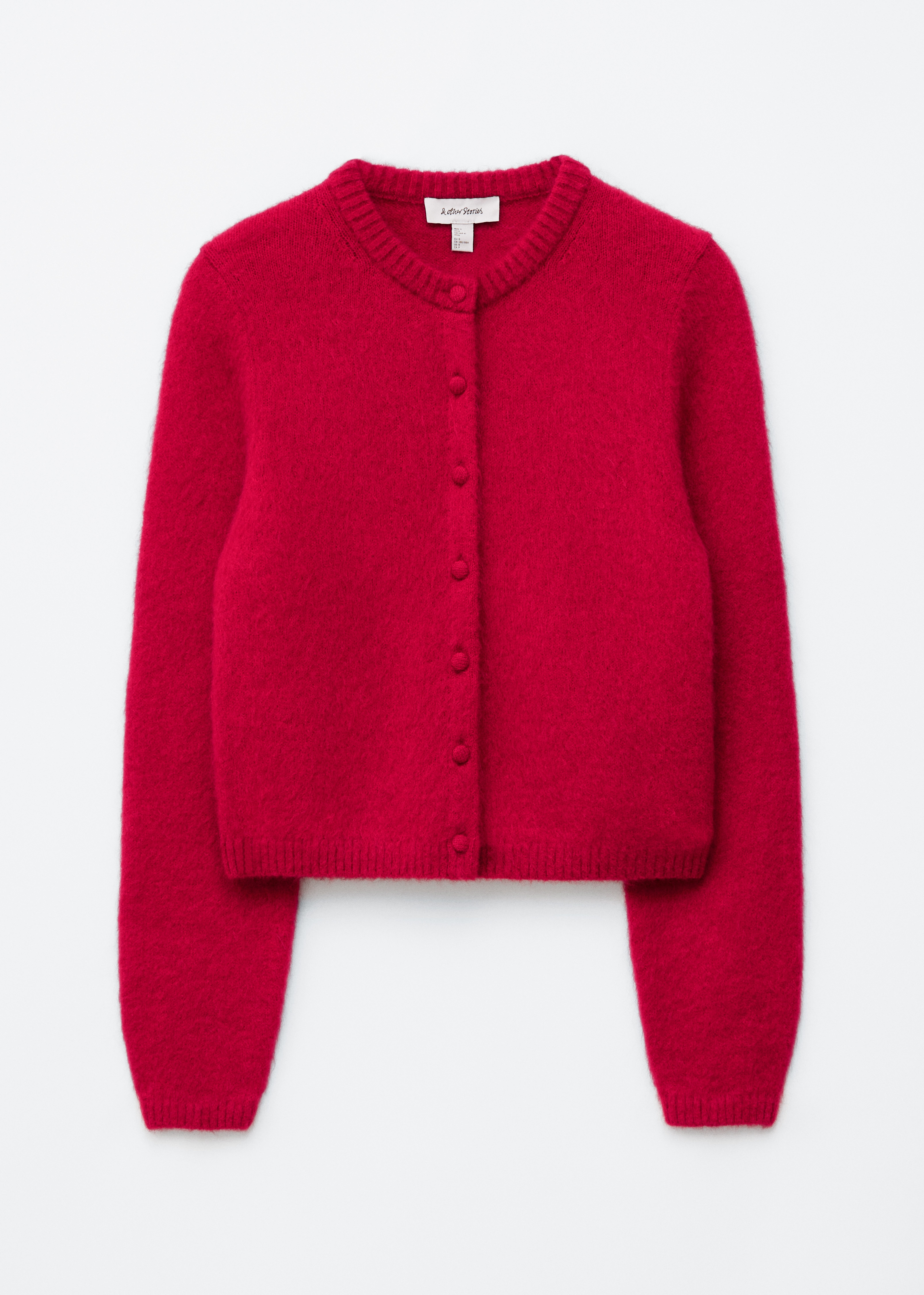 Geborsteld gebreid vest - Rood/Bruin/Zwart